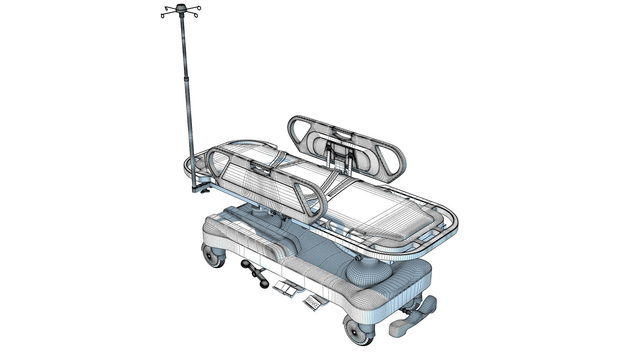 Patient Transfer Medical Stretcher 3D model_13