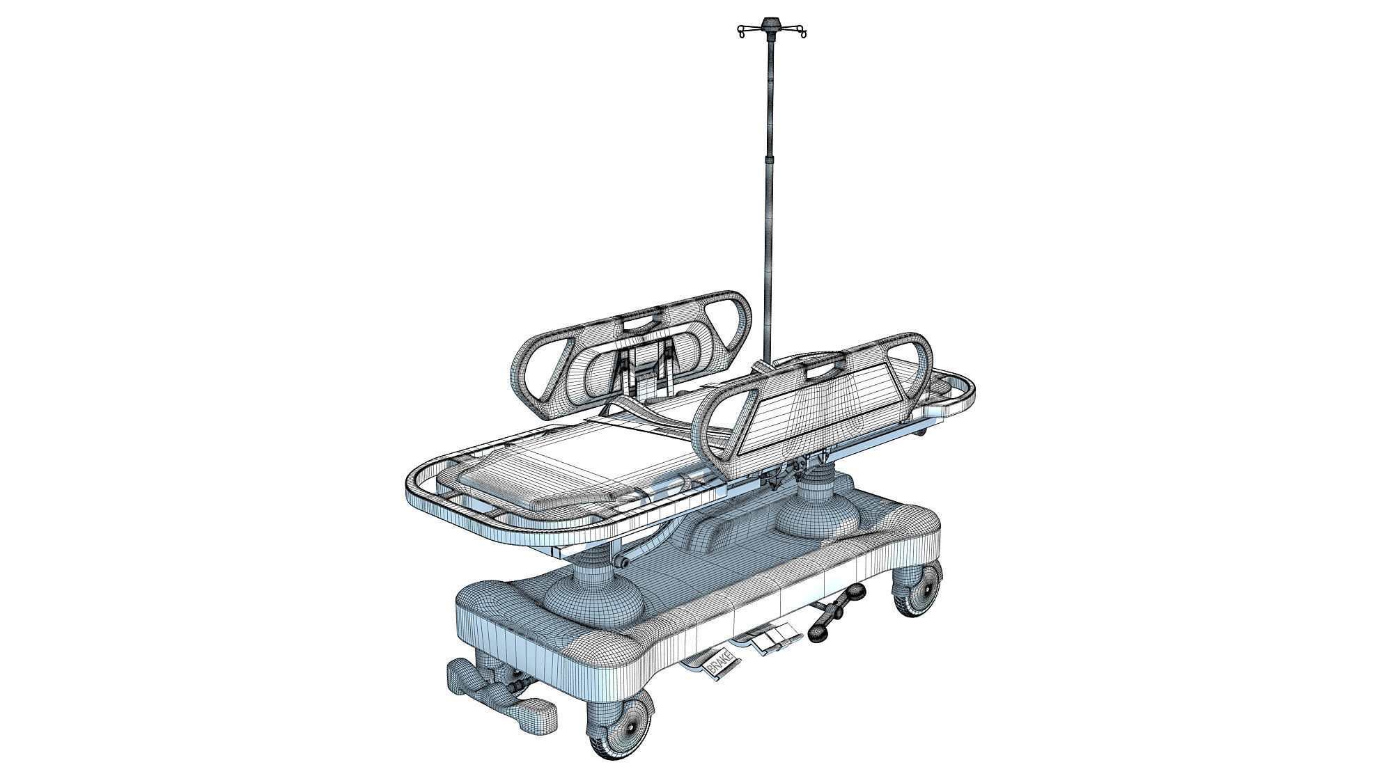 Patient Transfer Medical Stretcher 3D model_14