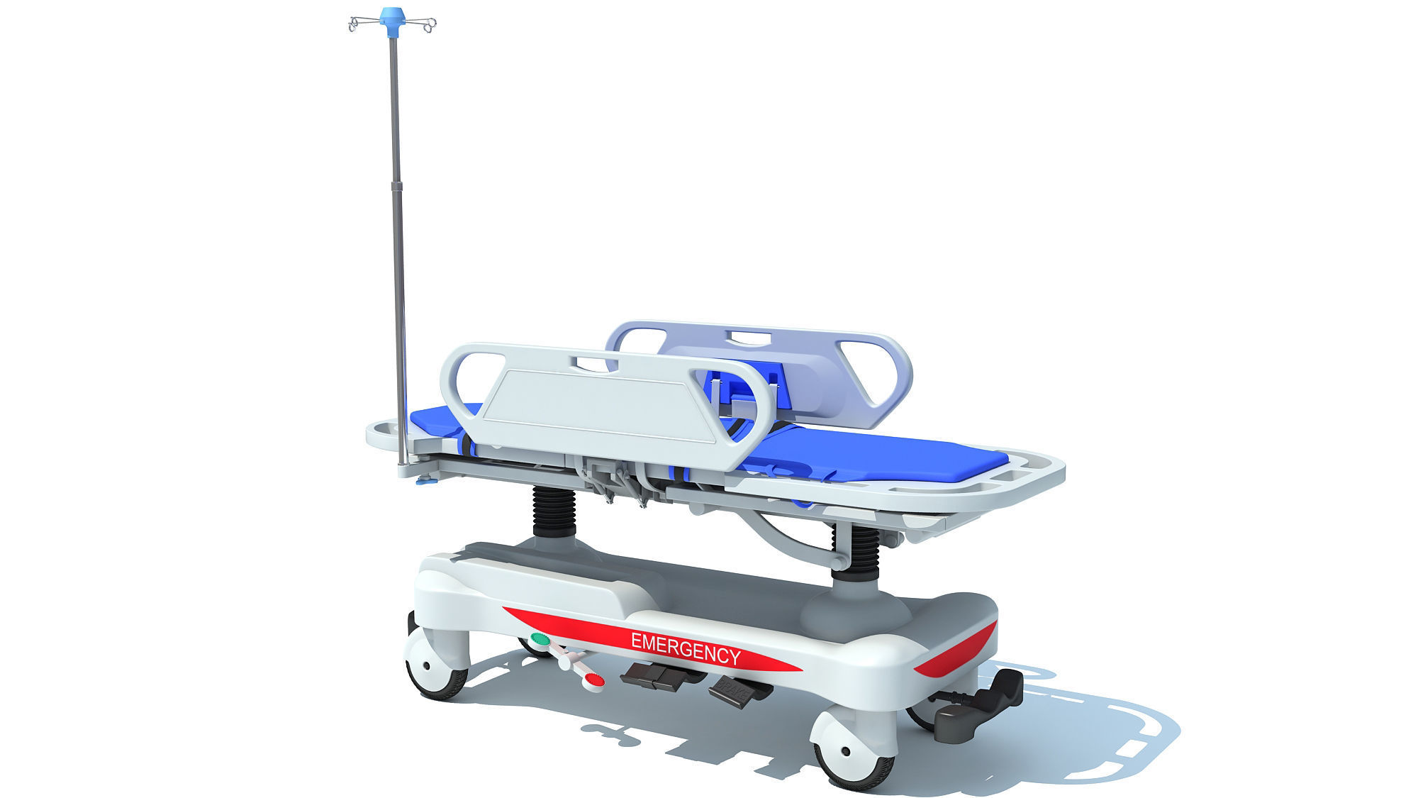 Patient Transfer Medical Stretcher 3D model_4