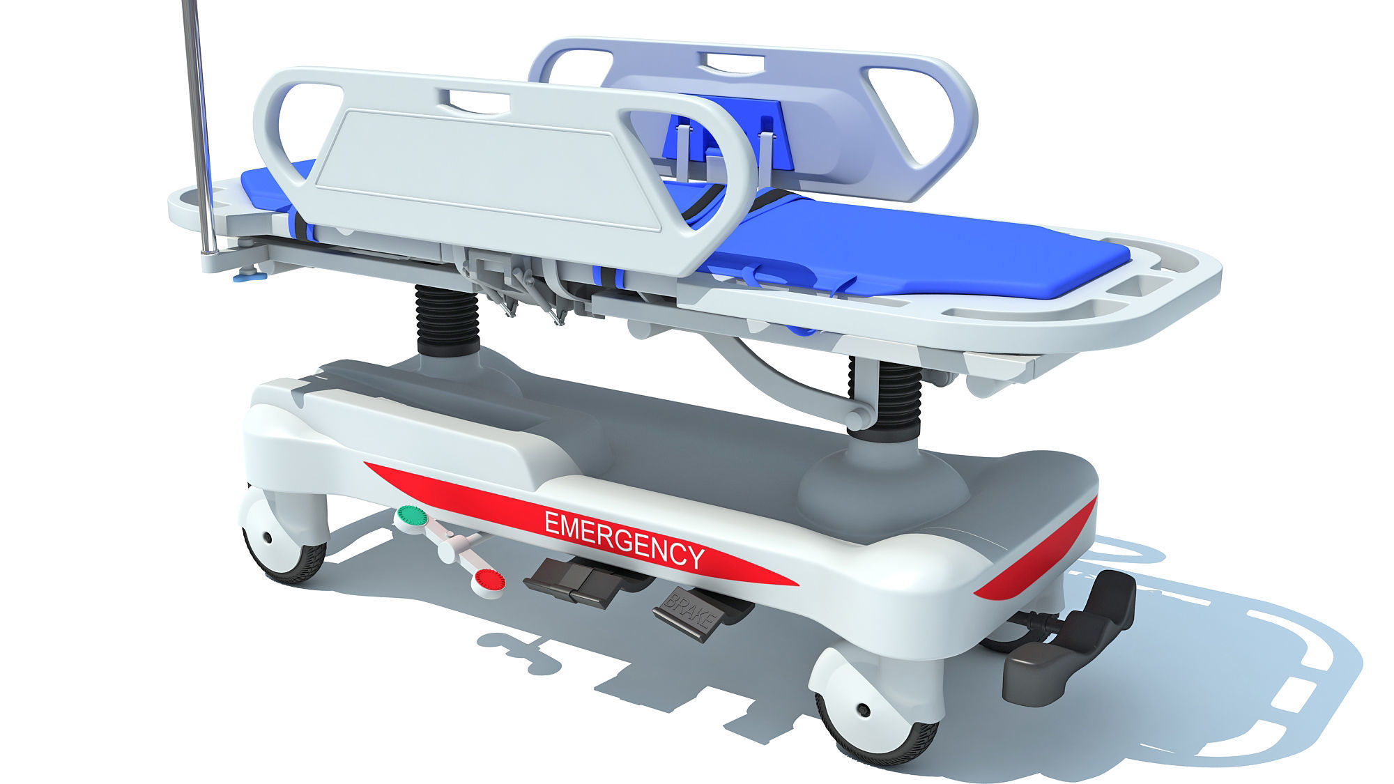 Patient Transfer Medical Stretcher 3D model_3
