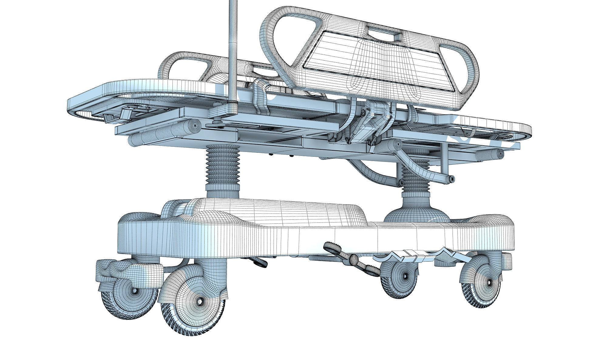 Patient Transfer Medical Stretcher 3D model_12