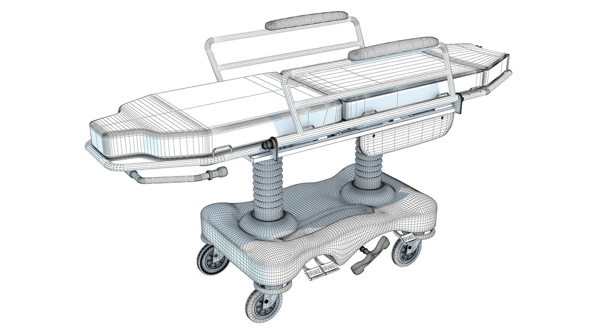 Medical Stretcher 3D model_14
