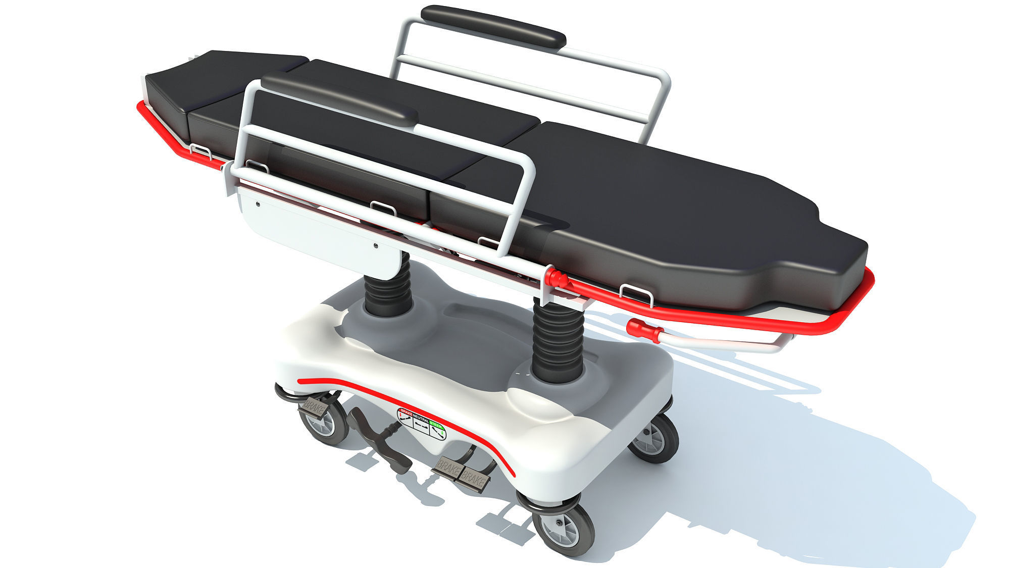 Medical Stretcher 3D model_3