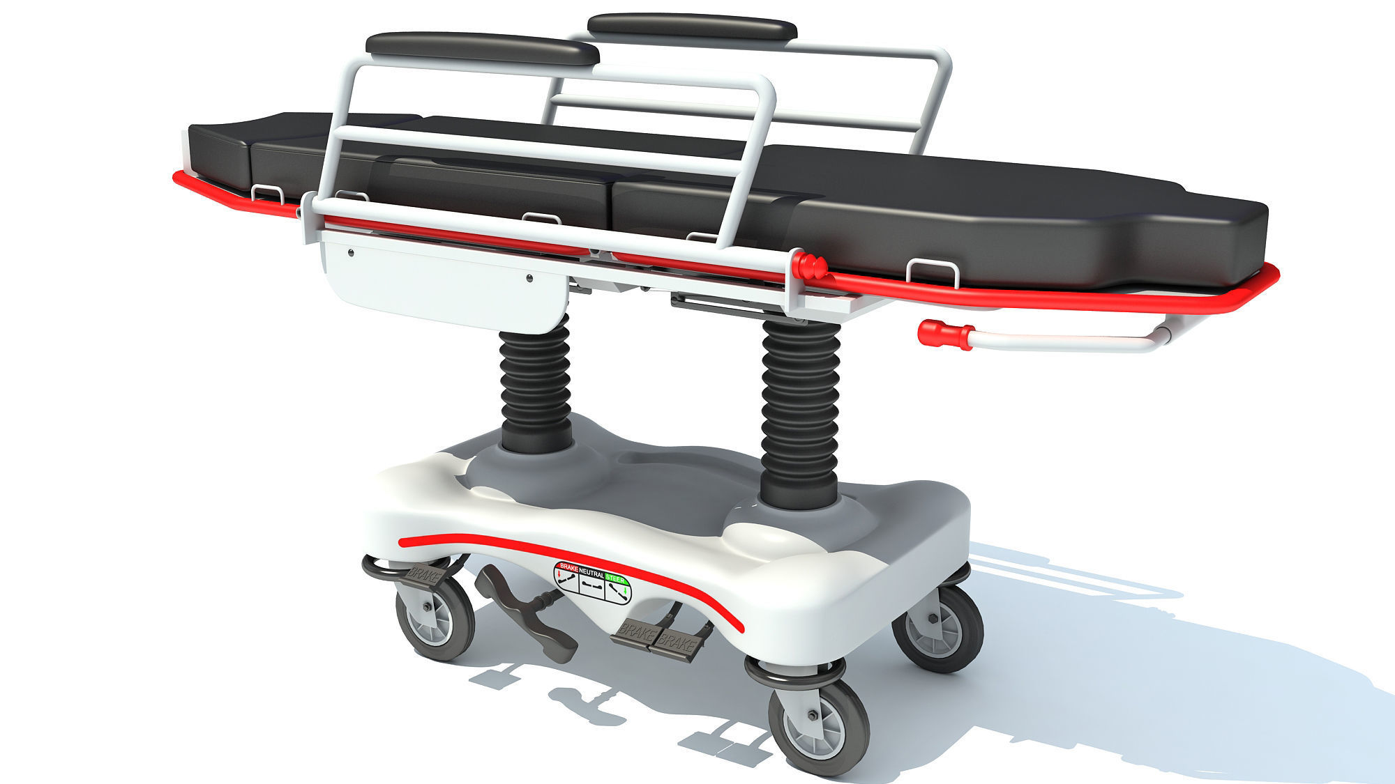 Medical Stretcher 3D model_2