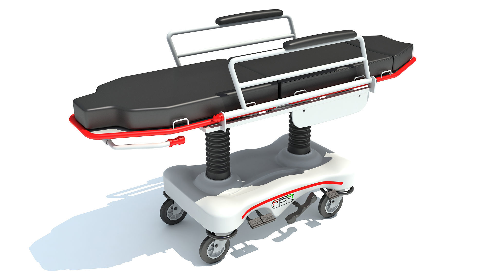 Medical Stretcher 3D model_4