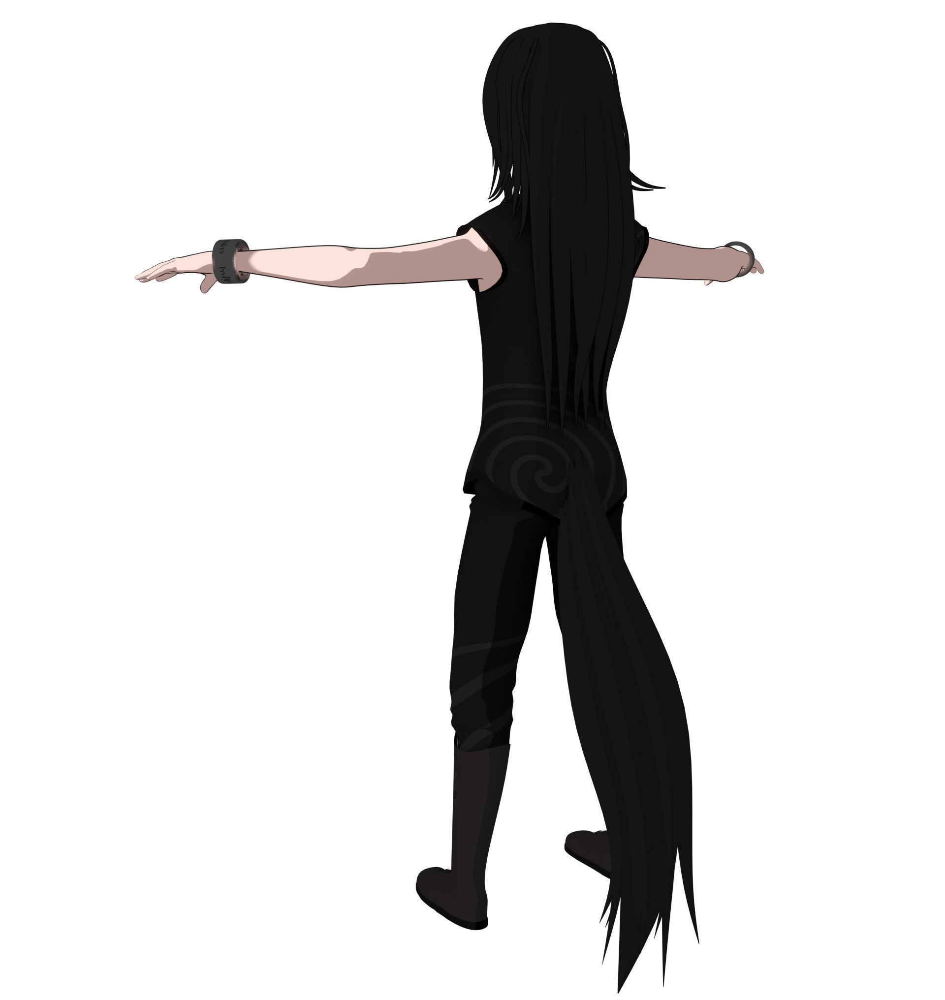 Anime Character Low-poly 3D model_10