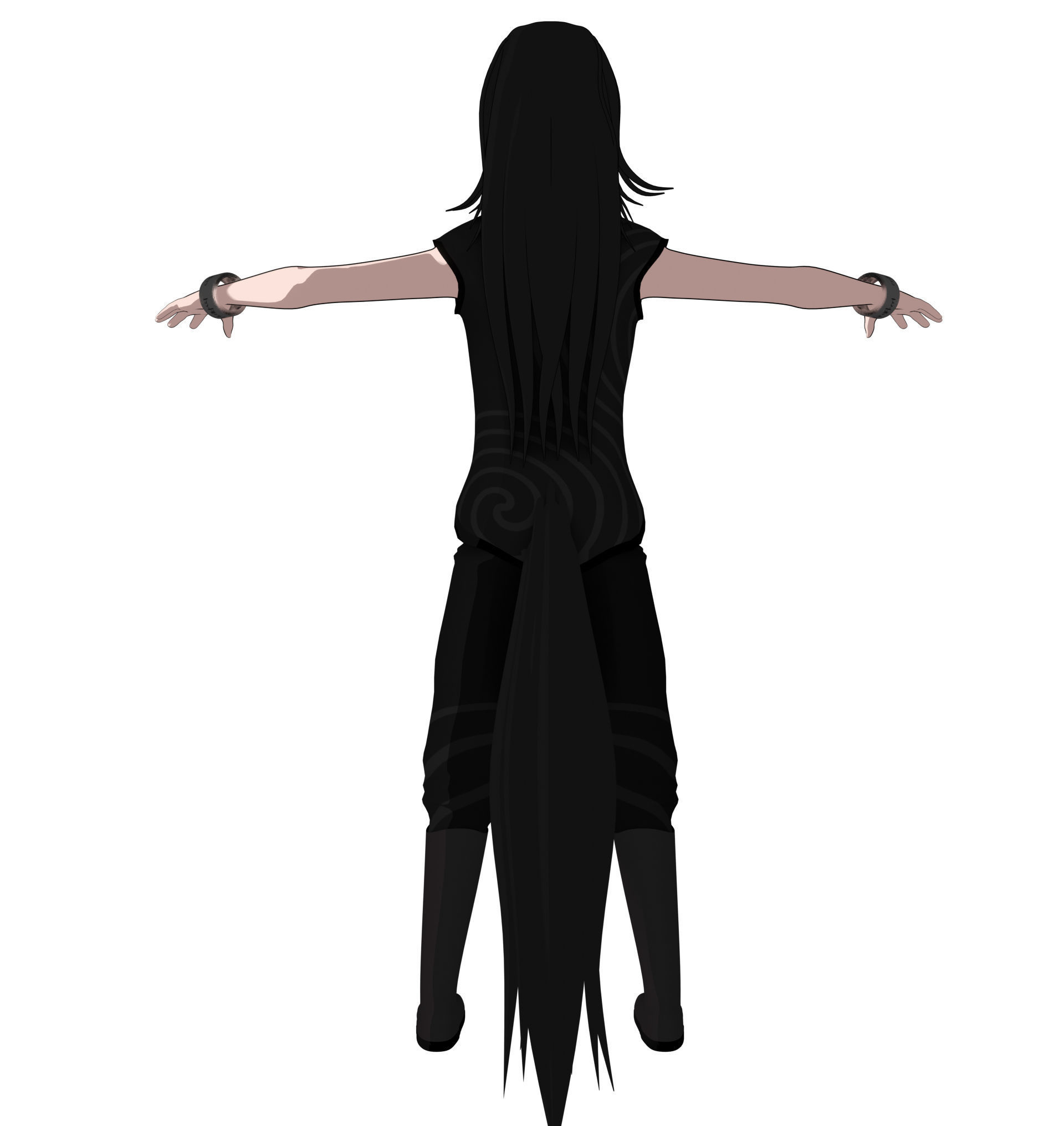 Anime Character Low-poly 3D model_12