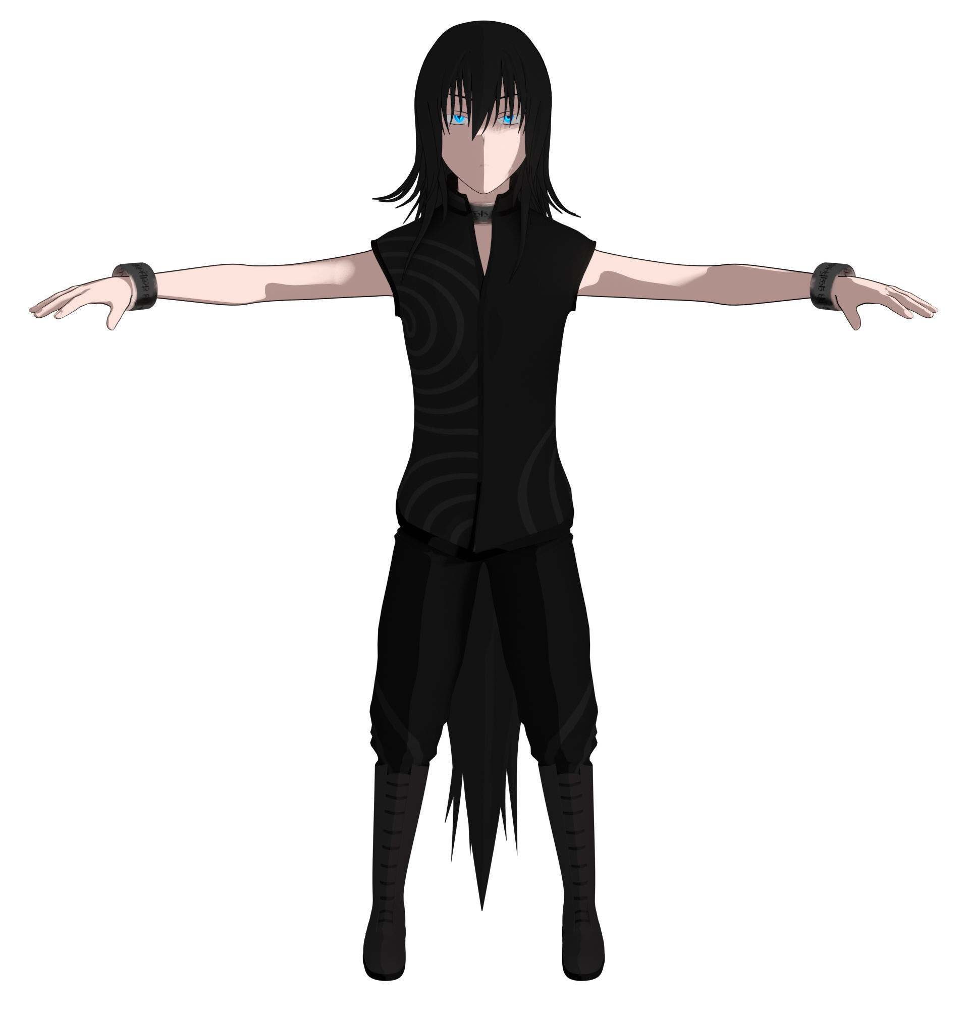 Anime Character Low-poly 3D model_4