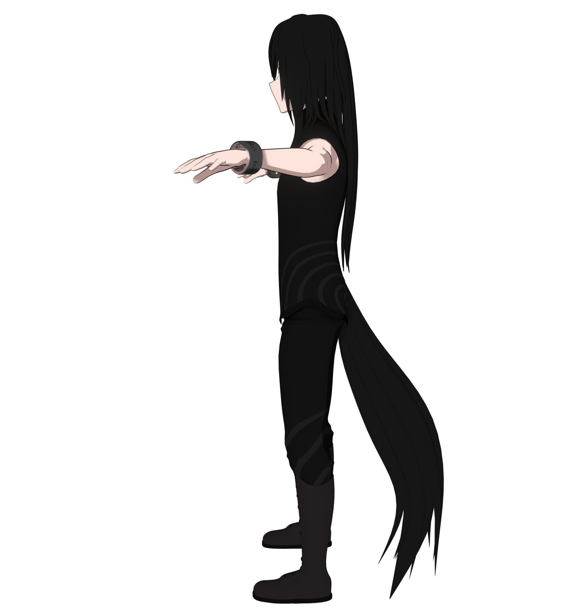 Anime Character Low-poly 3D model_8