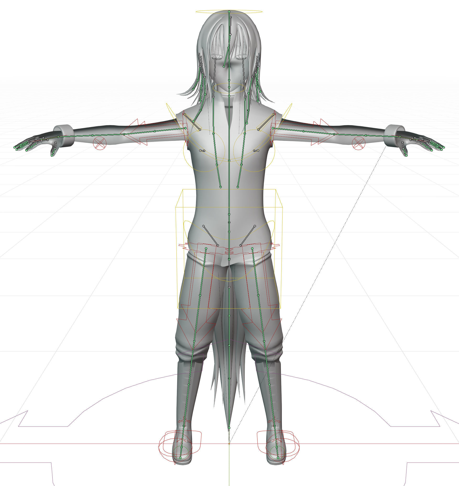 Anime Character Low-poly 3D model_5