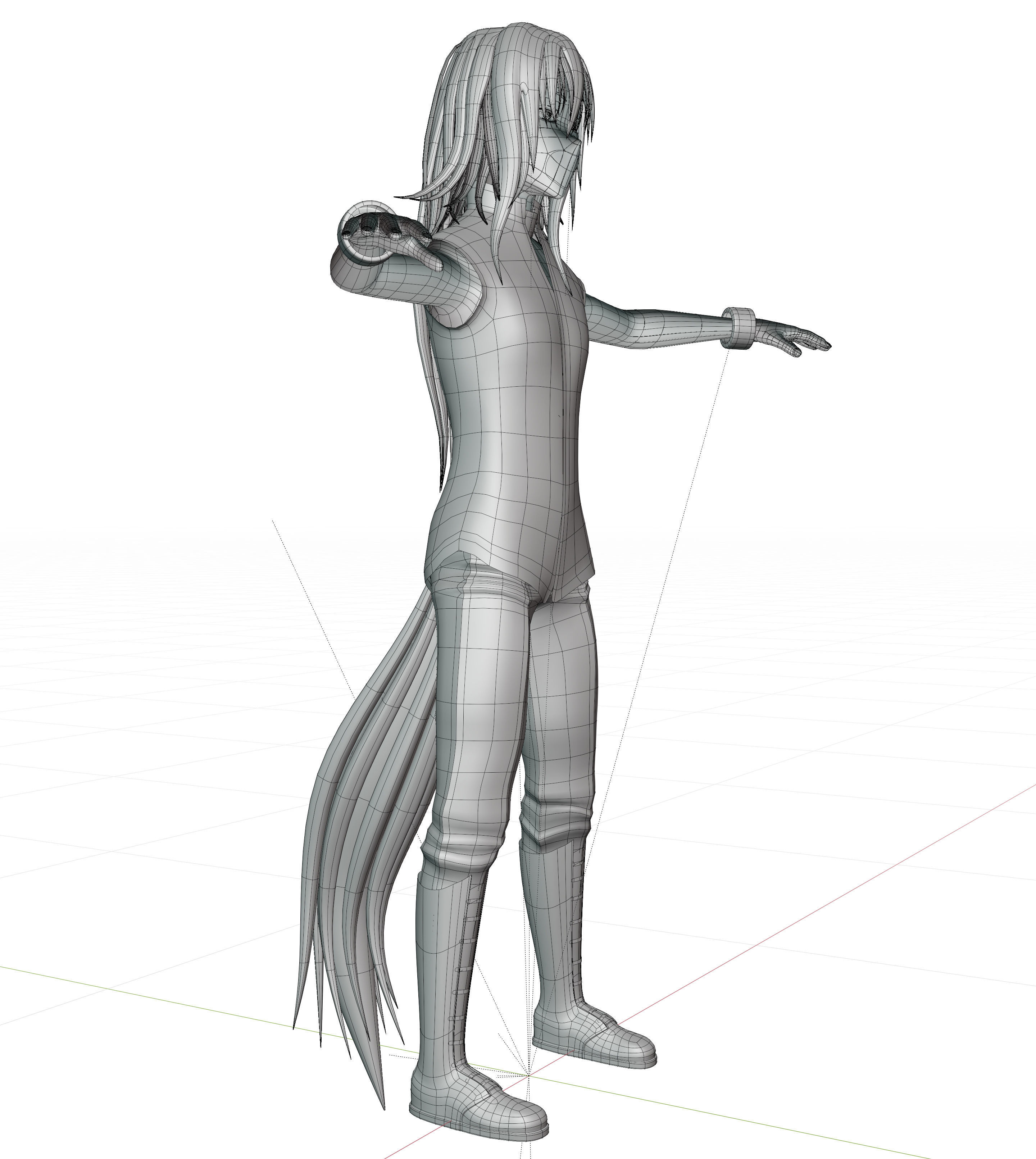 Anime Character Low-poly 3D model_16