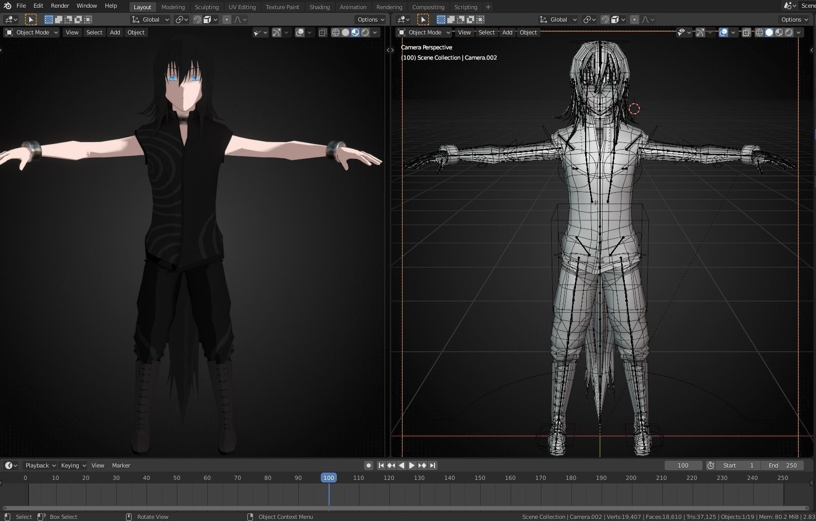 Anime Character Low-poly 3D model_1