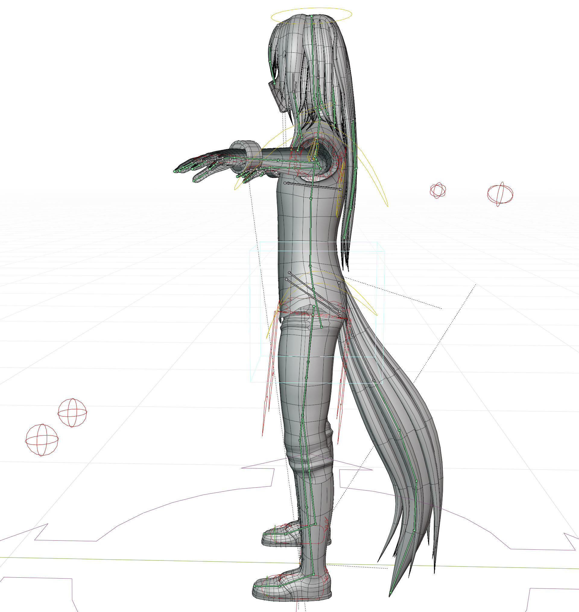 Anime Character Low-poly 3D model_9