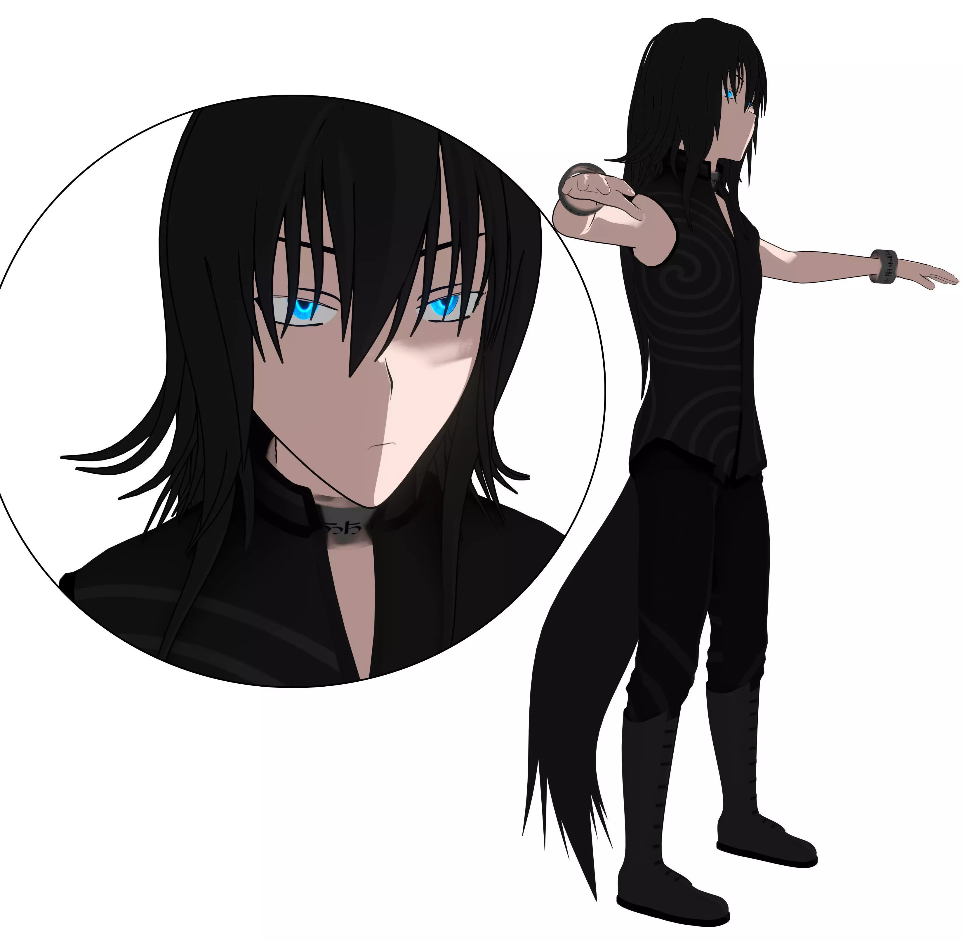 Anime Character Low-poly 3D model_0