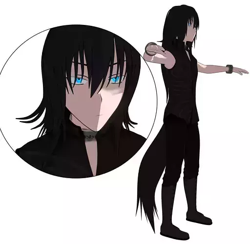 Anime Character Low-poly 3D model