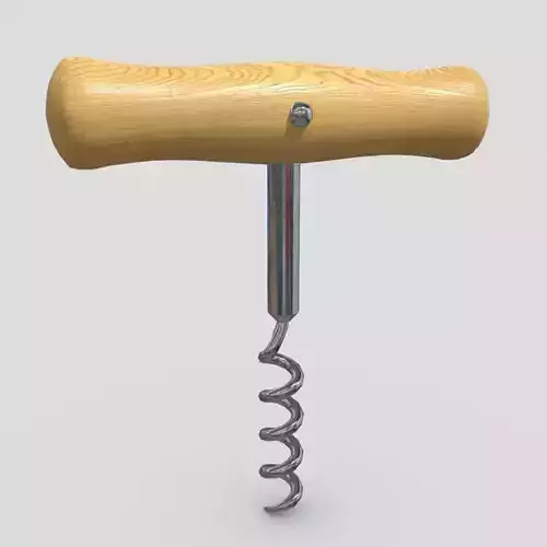 Corkscrew wooden wine