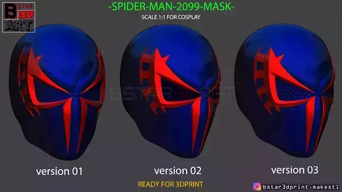 Spider Man 2099 mask -Spider man Helmet - Marvel comics 3D print model