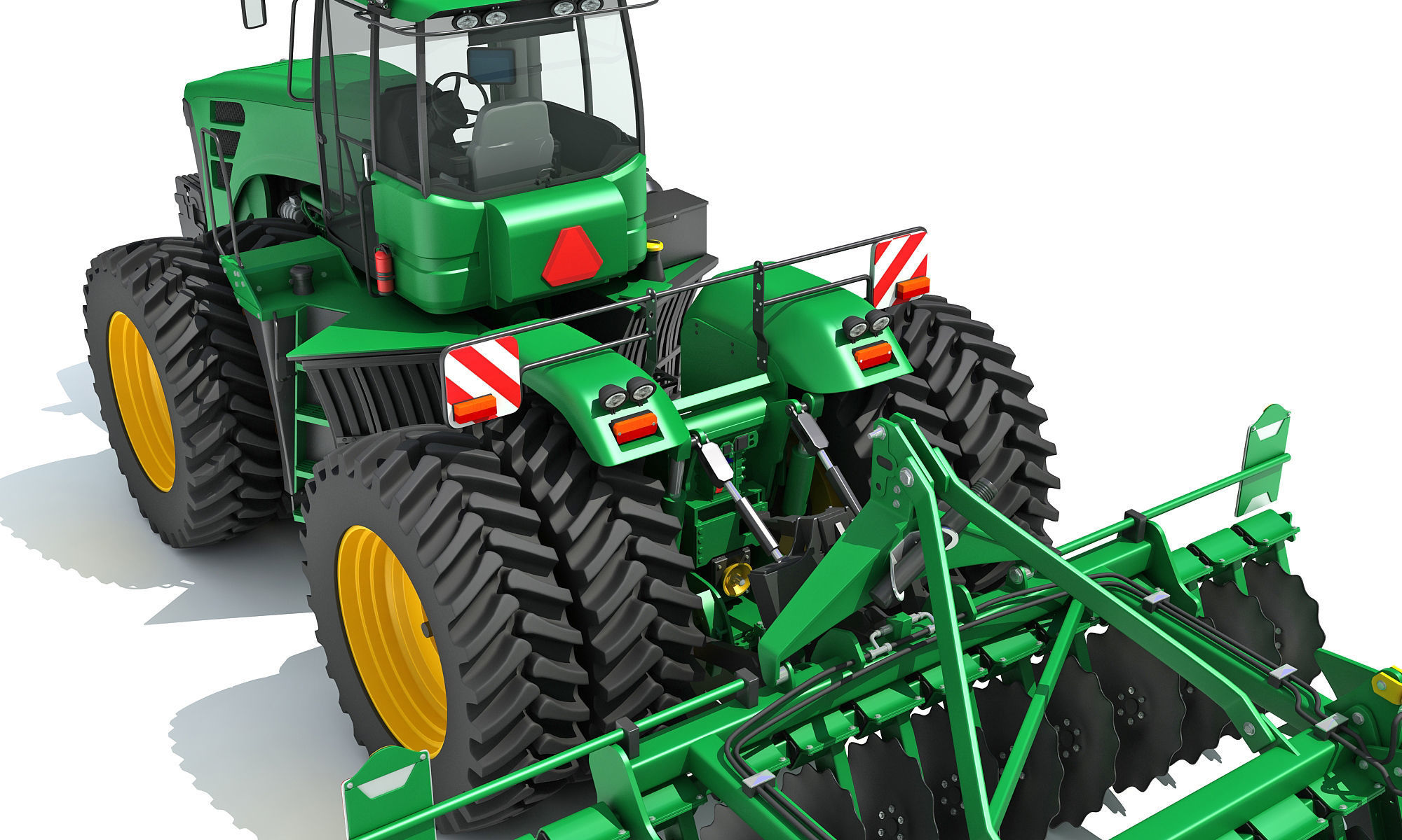 Tractor with Seed Drill 3D model_13