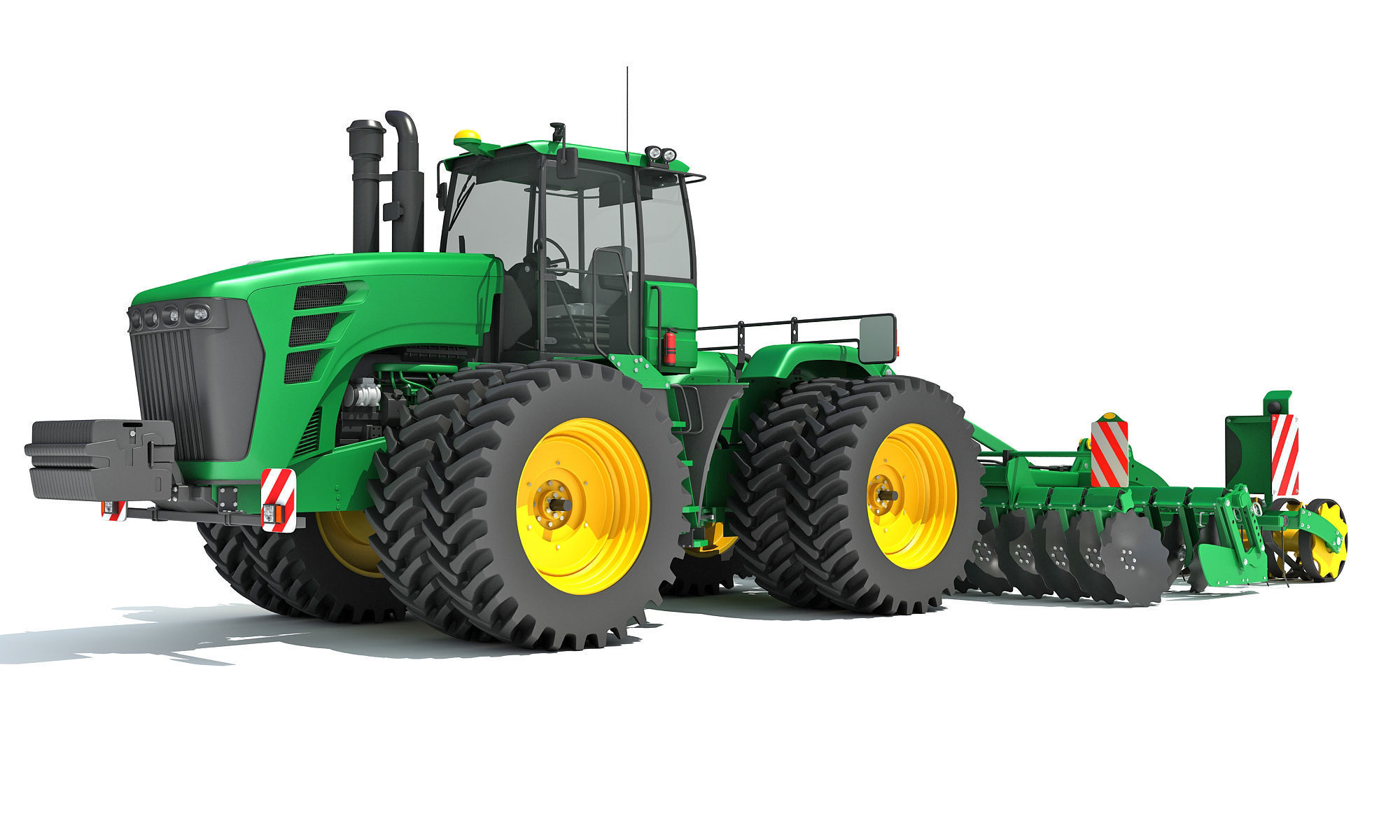 Tractor with Seed Drill 3D model_10