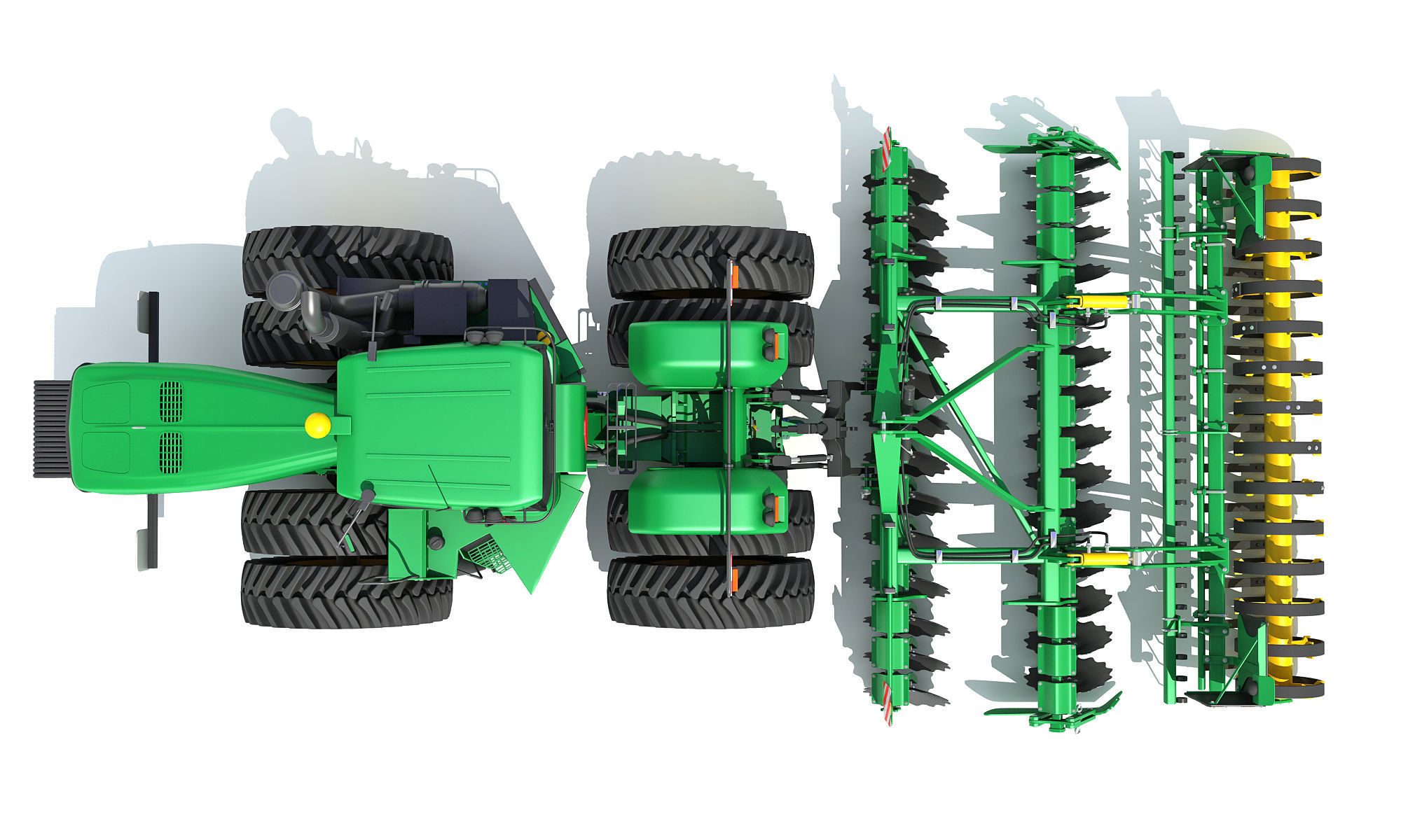 Tractor with Seed Drill 3D model_11