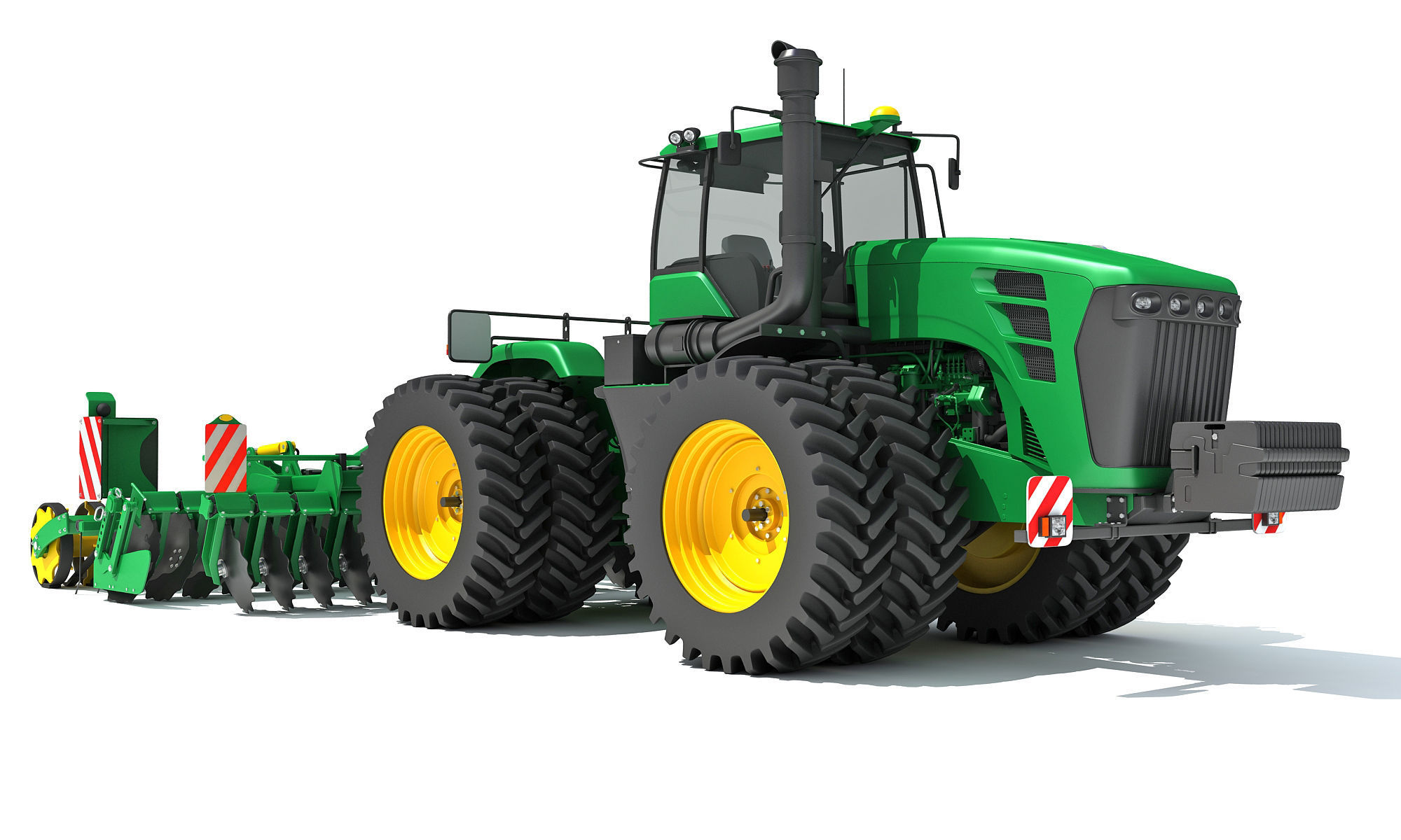 Tractor with Seed Drill 3D model_8