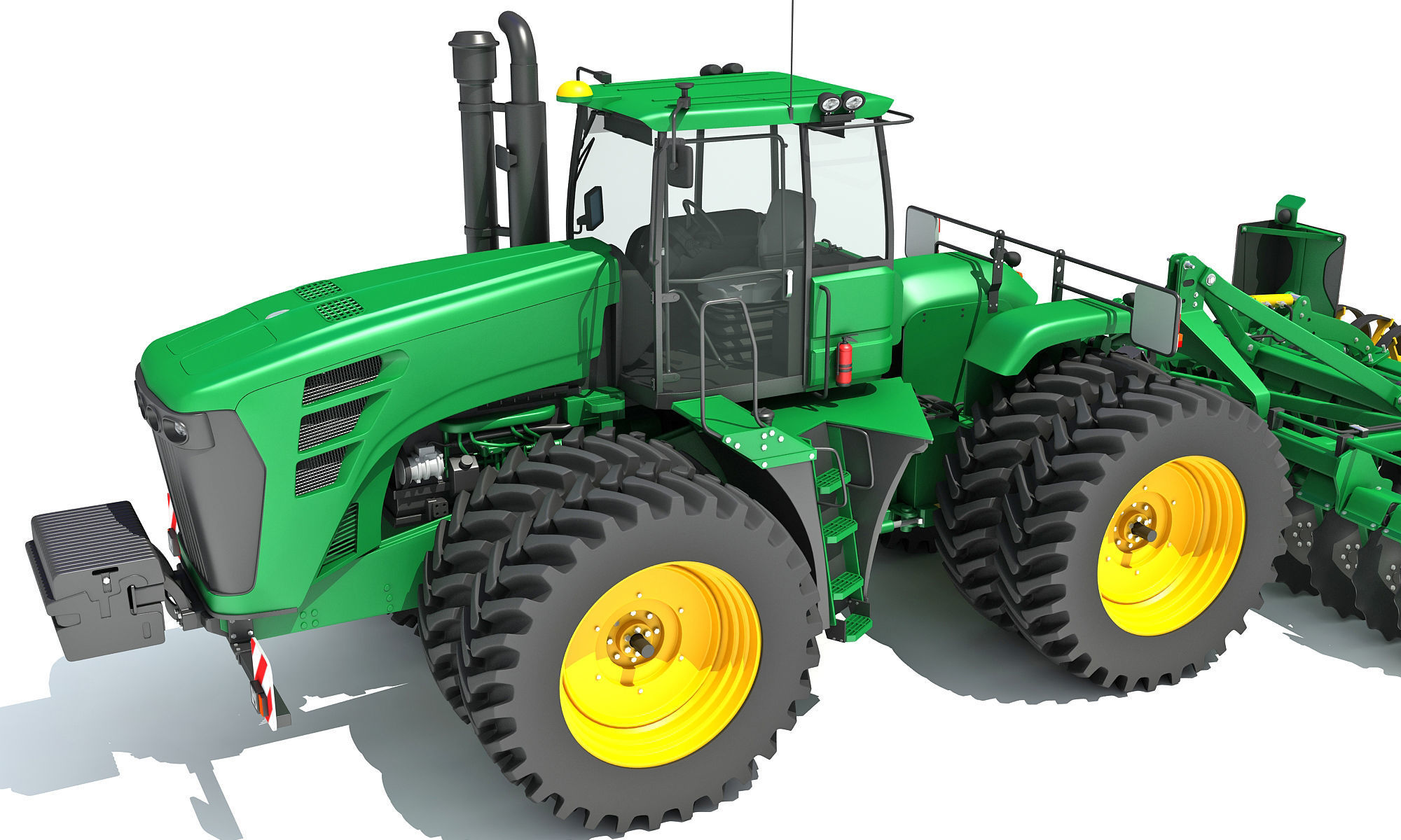 Tractor with Seed Drill 3D model_12