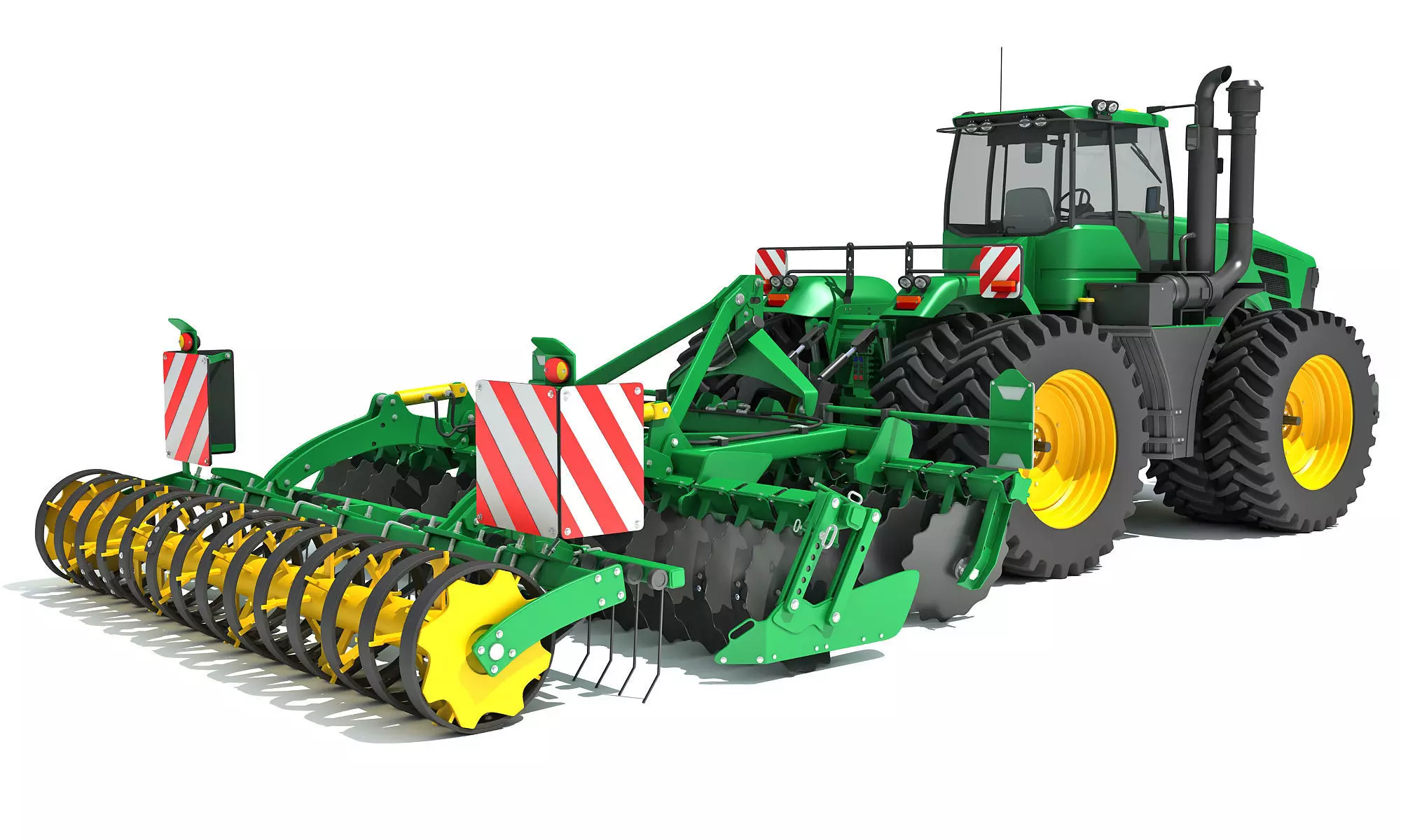 Tractor with Seed Drill 3D model_0
