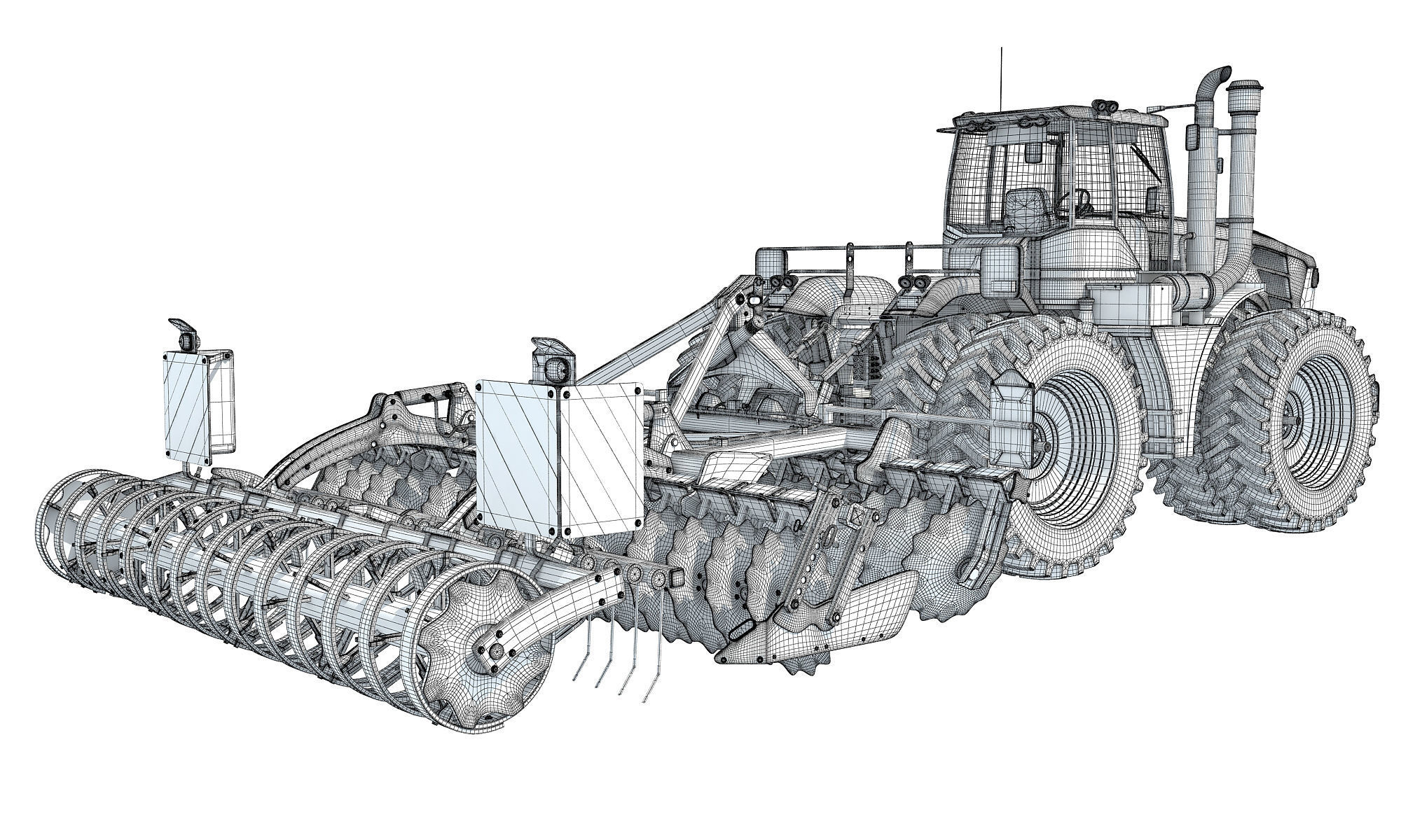 Tractor with Seed Drill 3D model_17