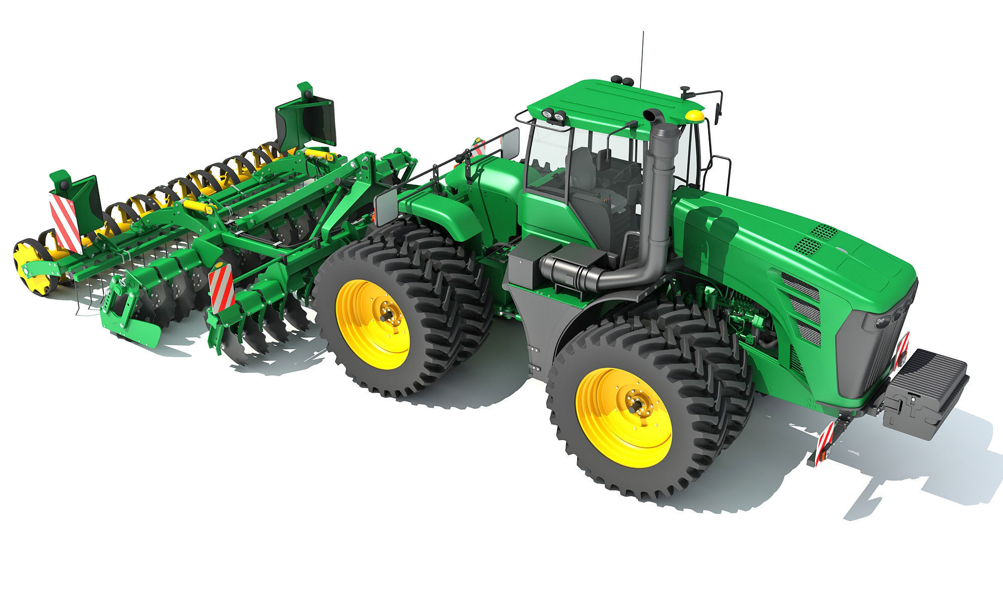 Tractor with Seed Drill 3D model_7