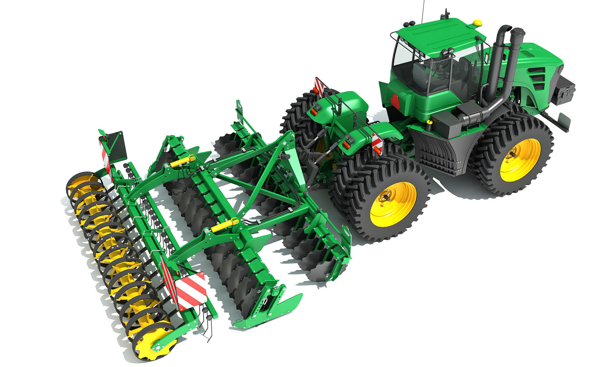 Tractor with Seed Drill 3D model_5