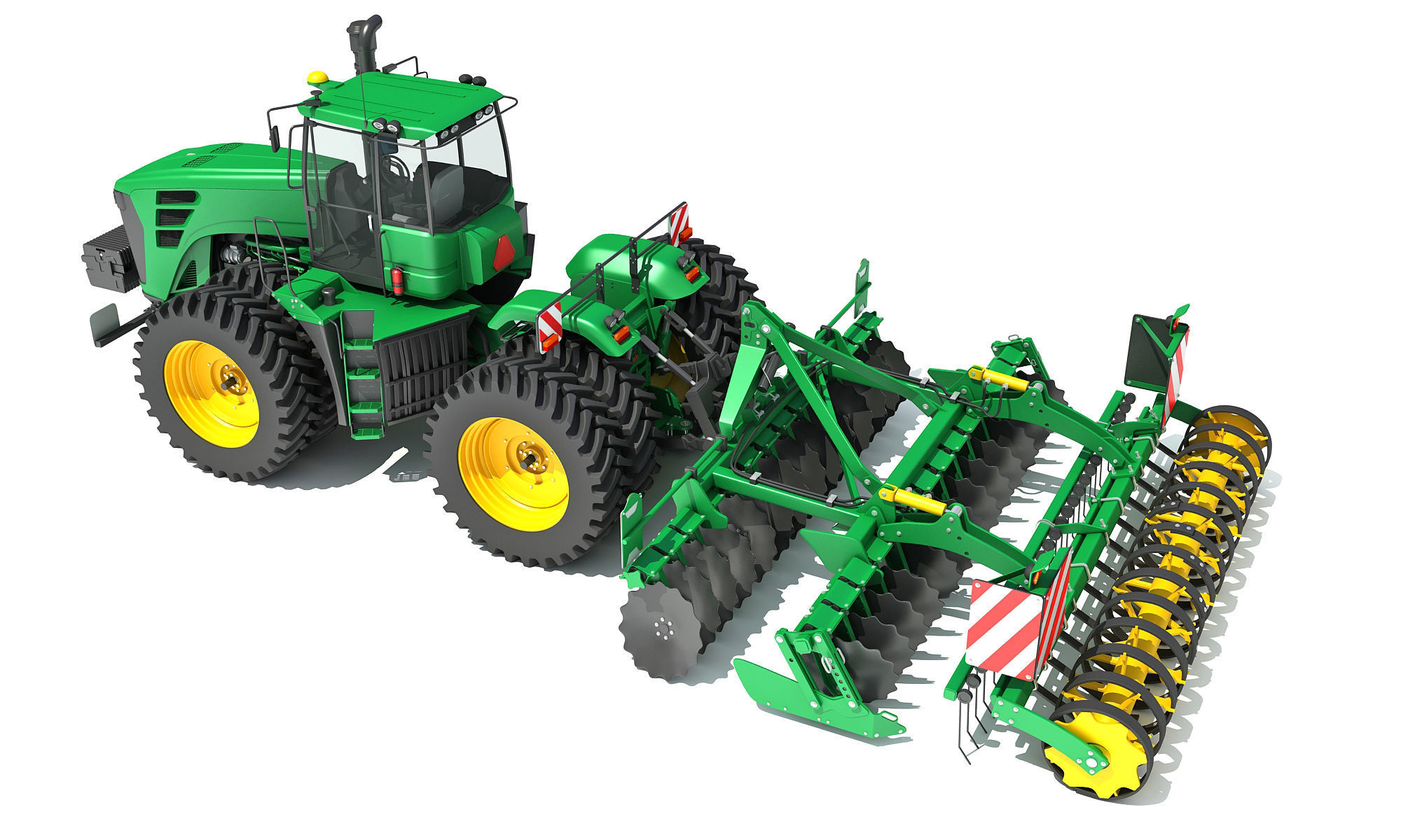 Tractor with Seed Drill 3D model_3