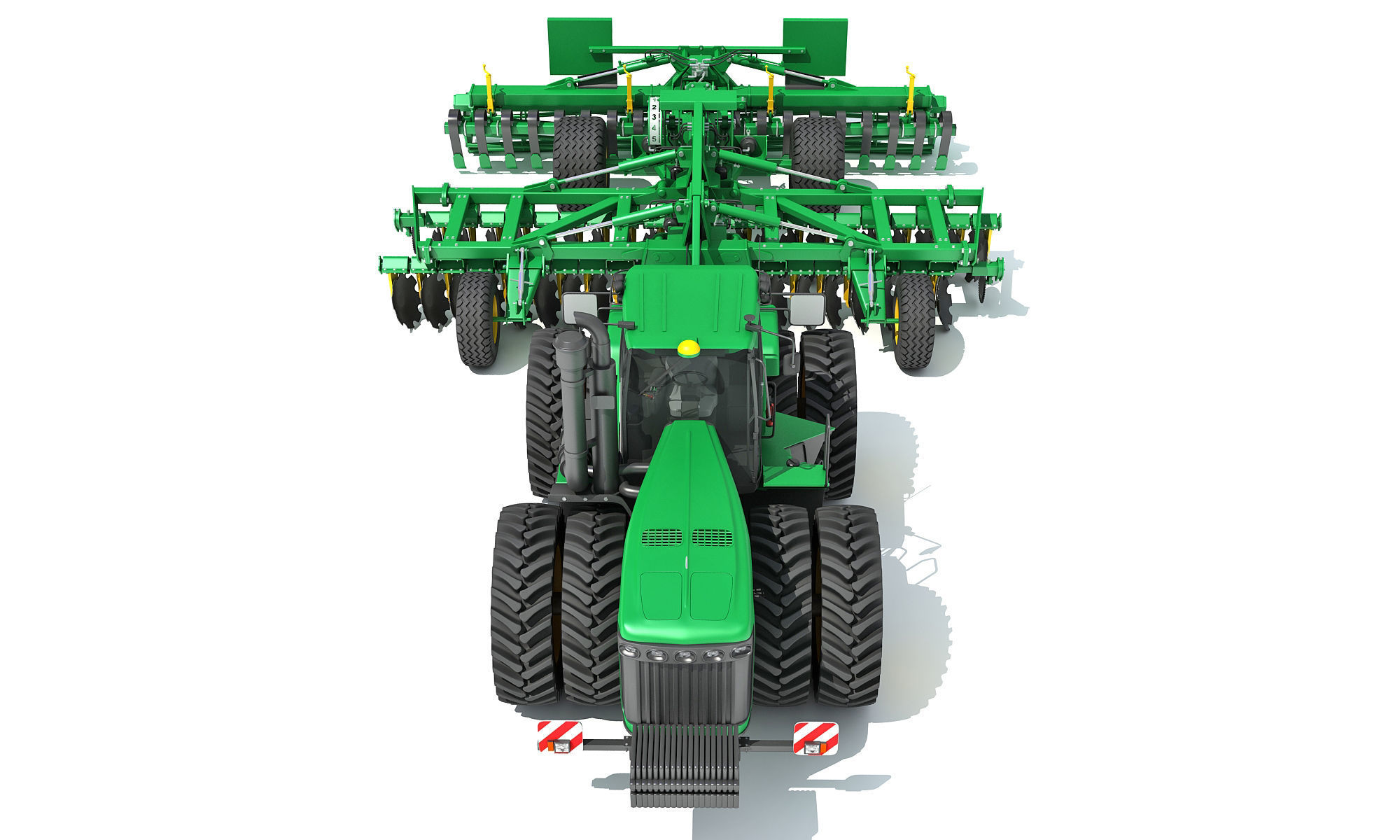 Tractor with Seed Drill 3D model_9