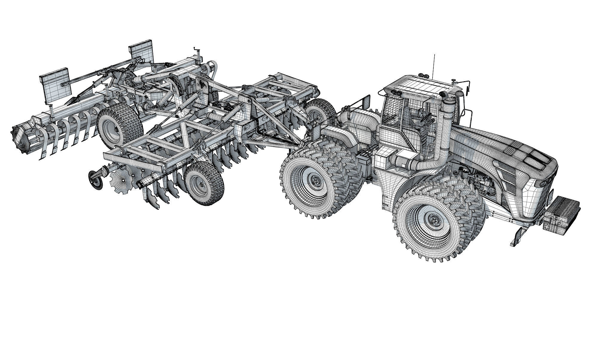 Tractor with Seed Drill 3D model_18