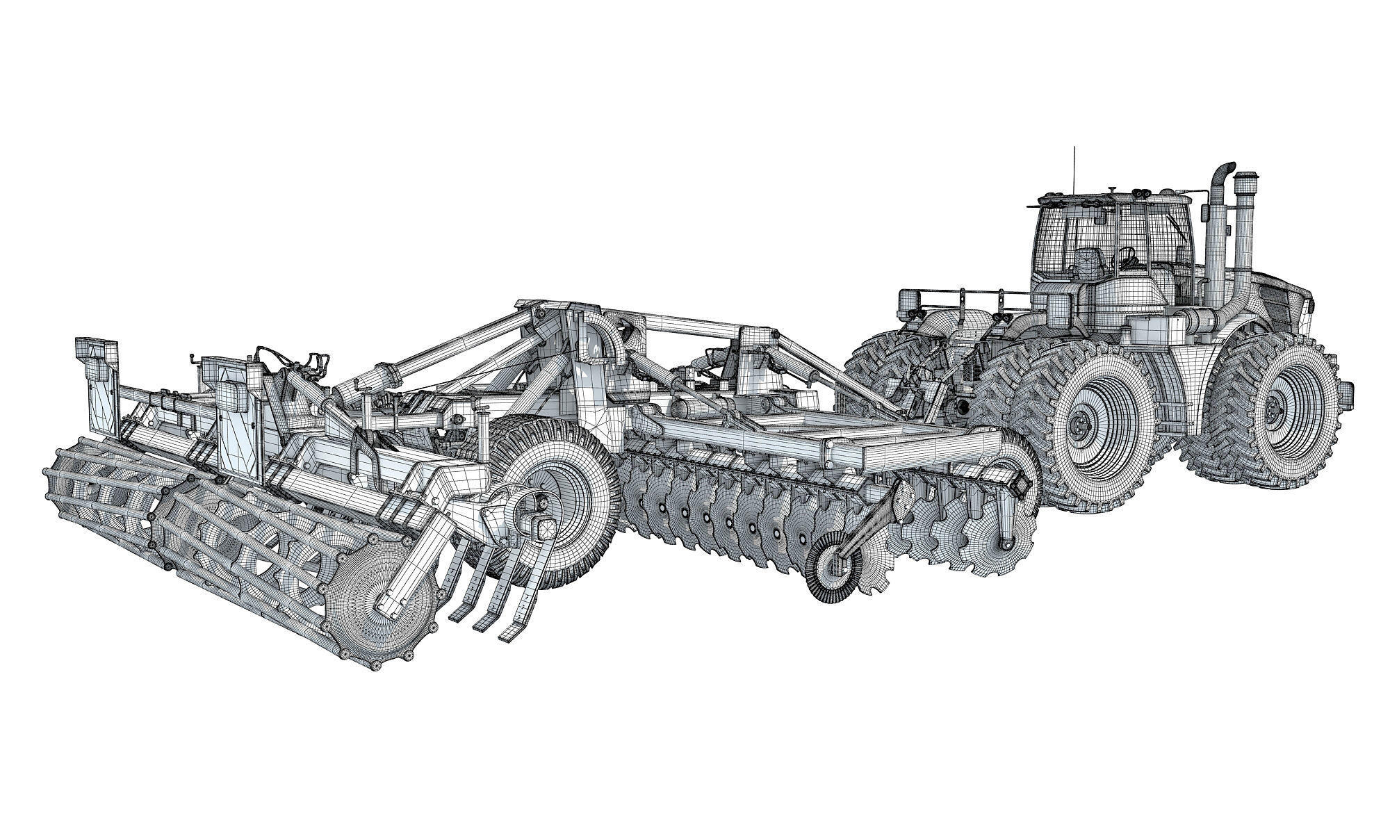 Tractor with Seed Drill 3D model_17