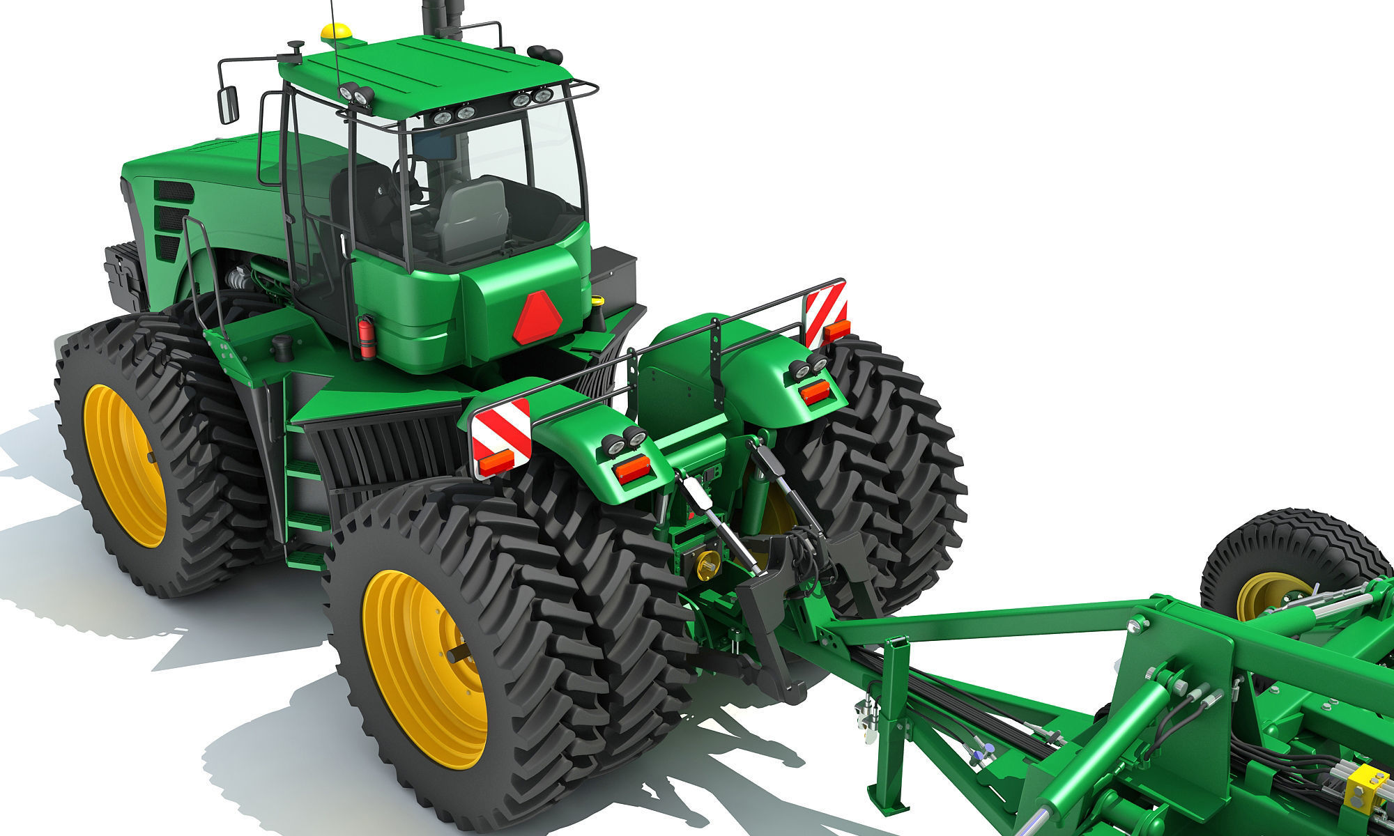 Tractor with Seed Drill 3D model_13