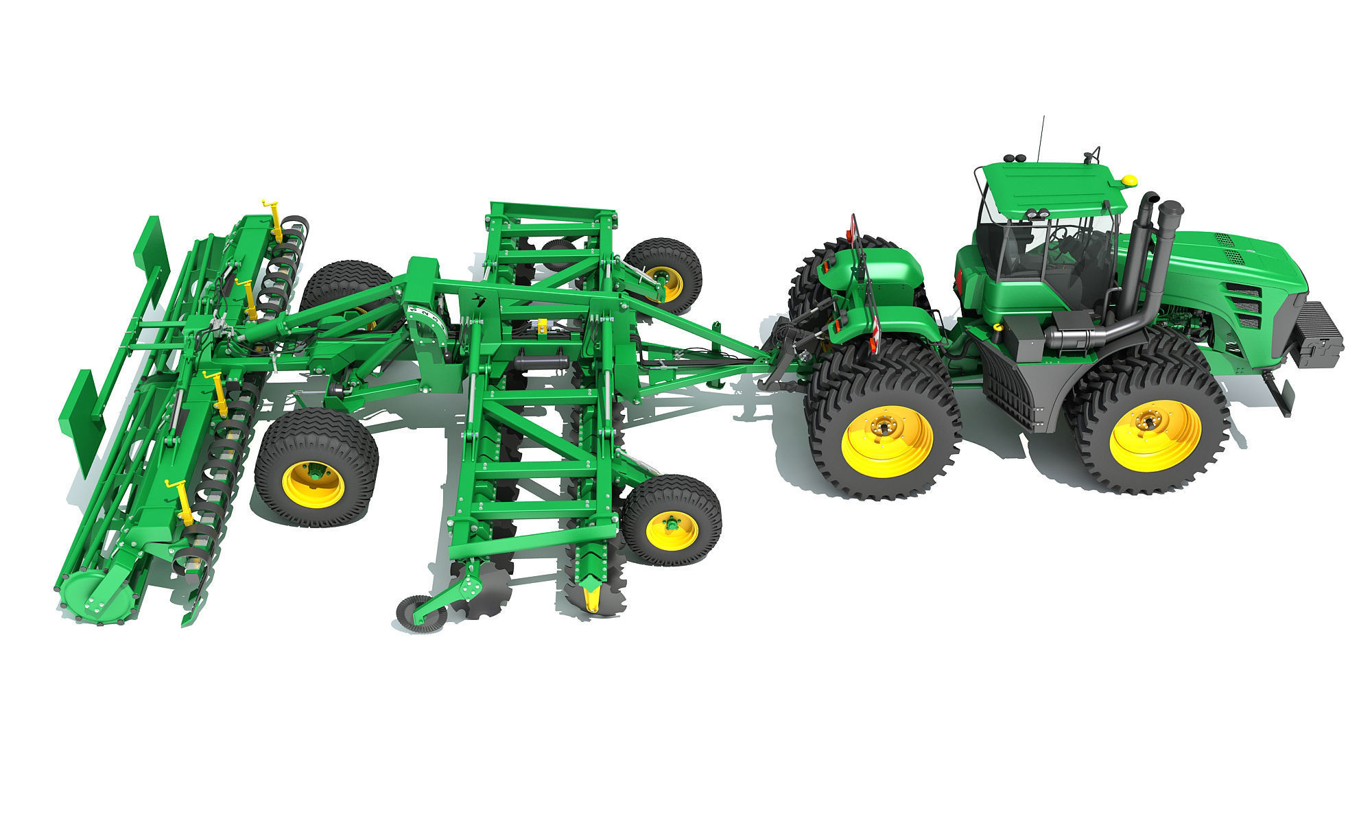 Tractor with Seed Drill 3D model_6