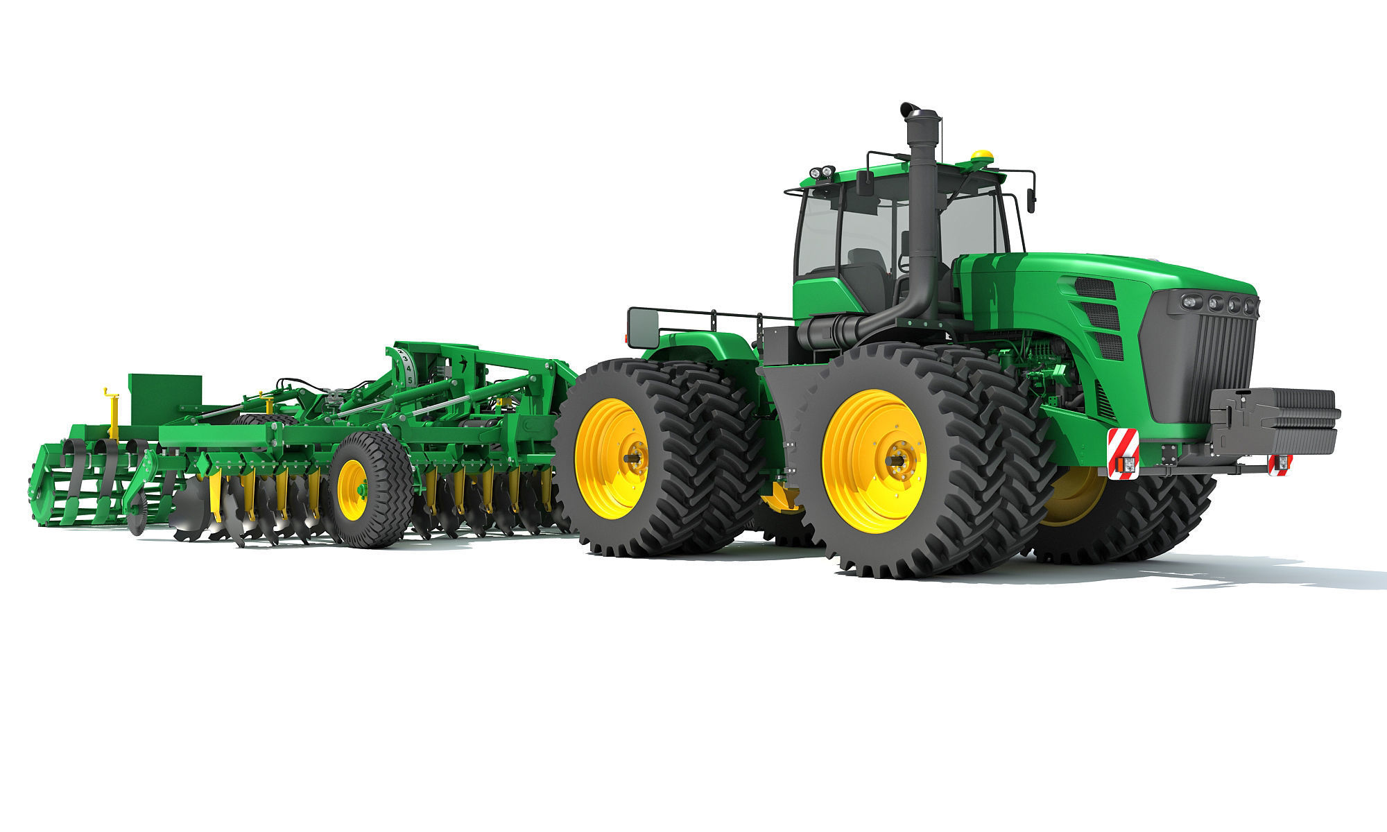 Tractor with Seed Drill 3D model_8