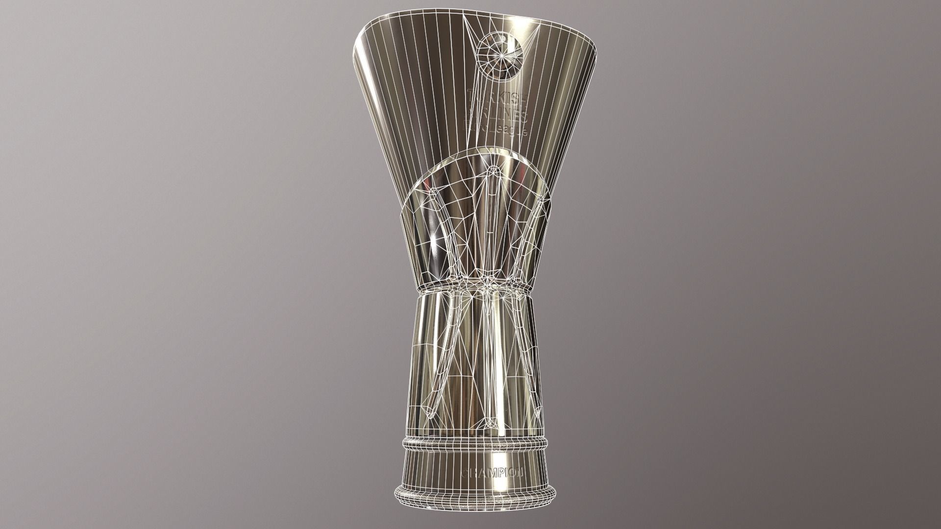 Basketball Euroleague cup Low-poly 3D model_5