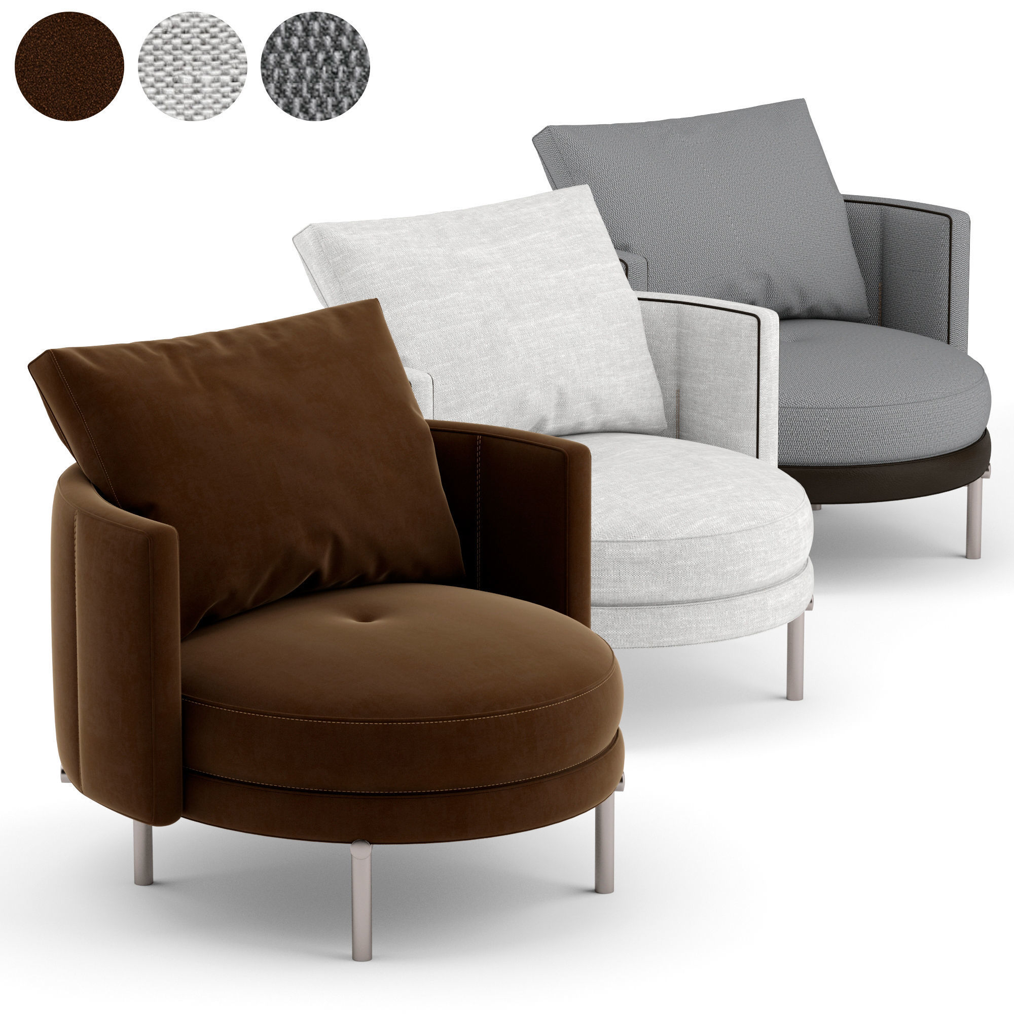 Minotti Torii lounge chair 3D model CGTrader