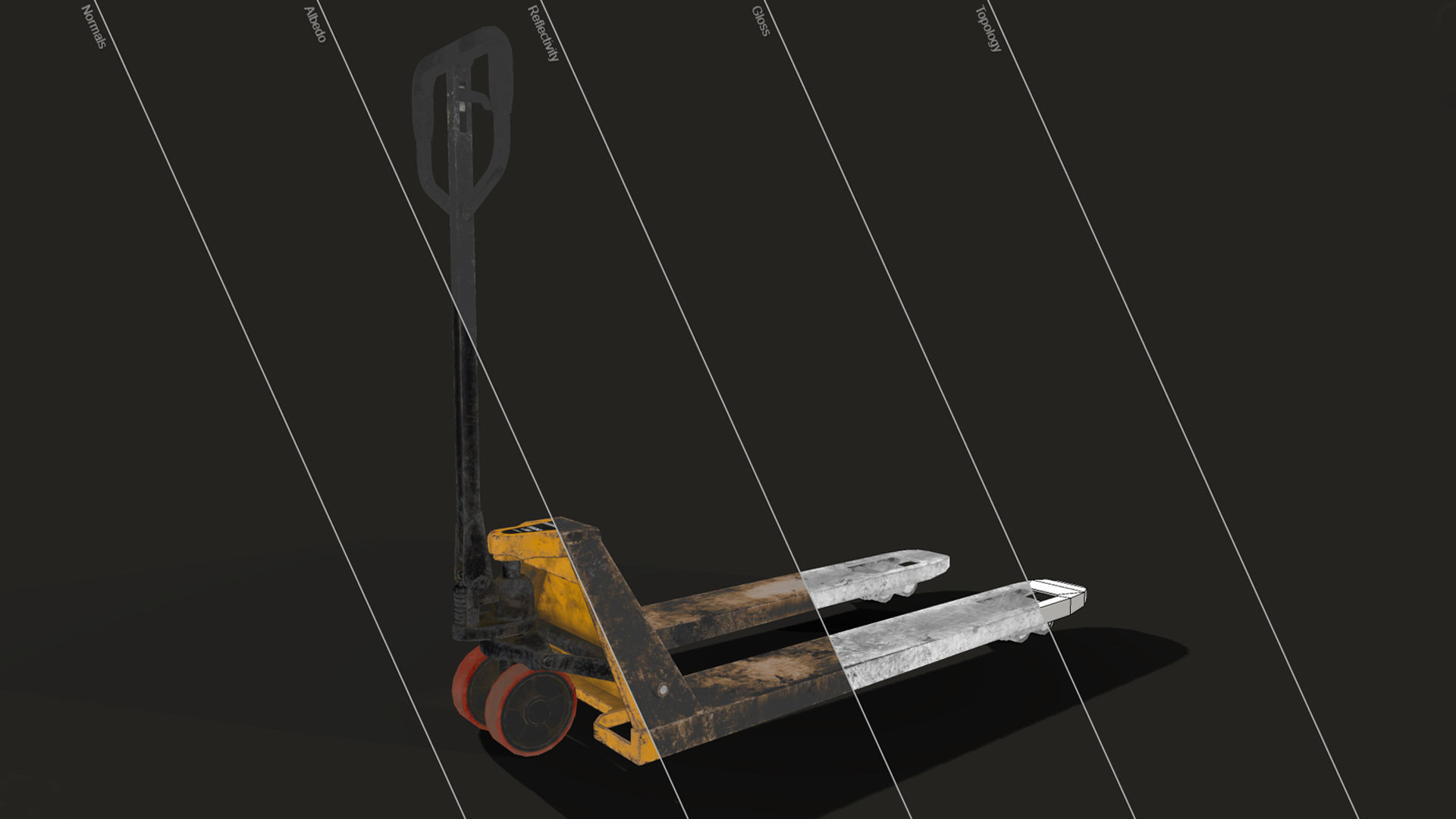 Hand Pallet Truck Low-poly 3D model_16