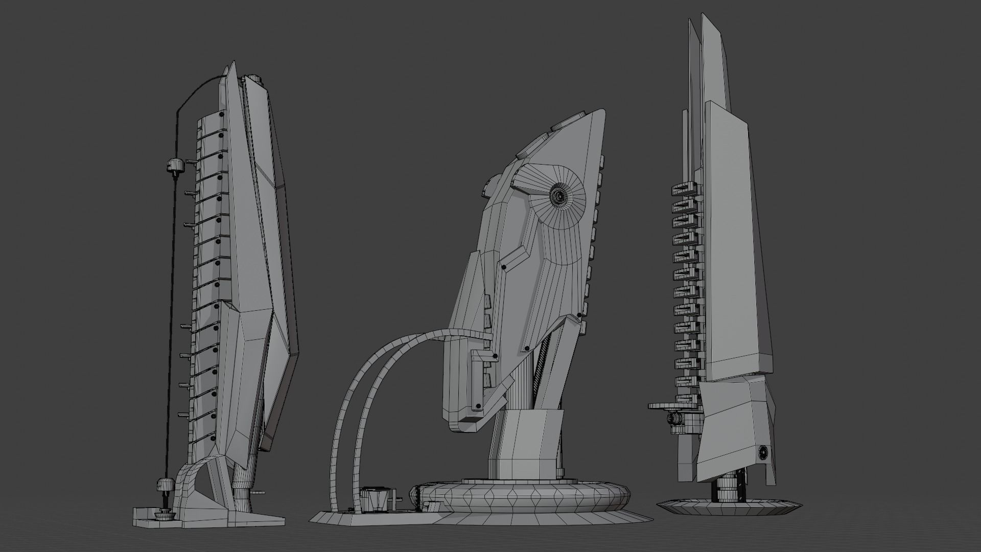 Low Poly Sci-Fi kitbash mini set Low-poly 3D model_4