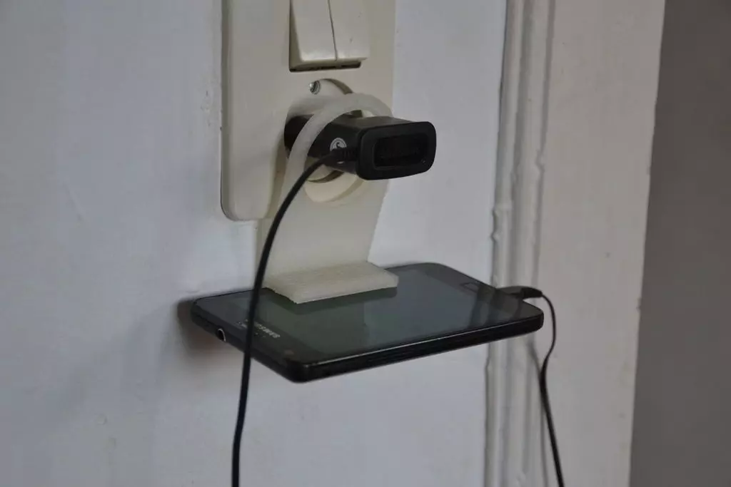 Wall plug cell phone holder Free 3D print model