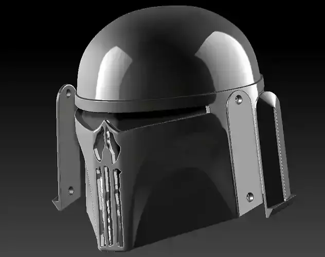 Super Commando Punisher mashup using a Fett helmet 3d printable 3D print model