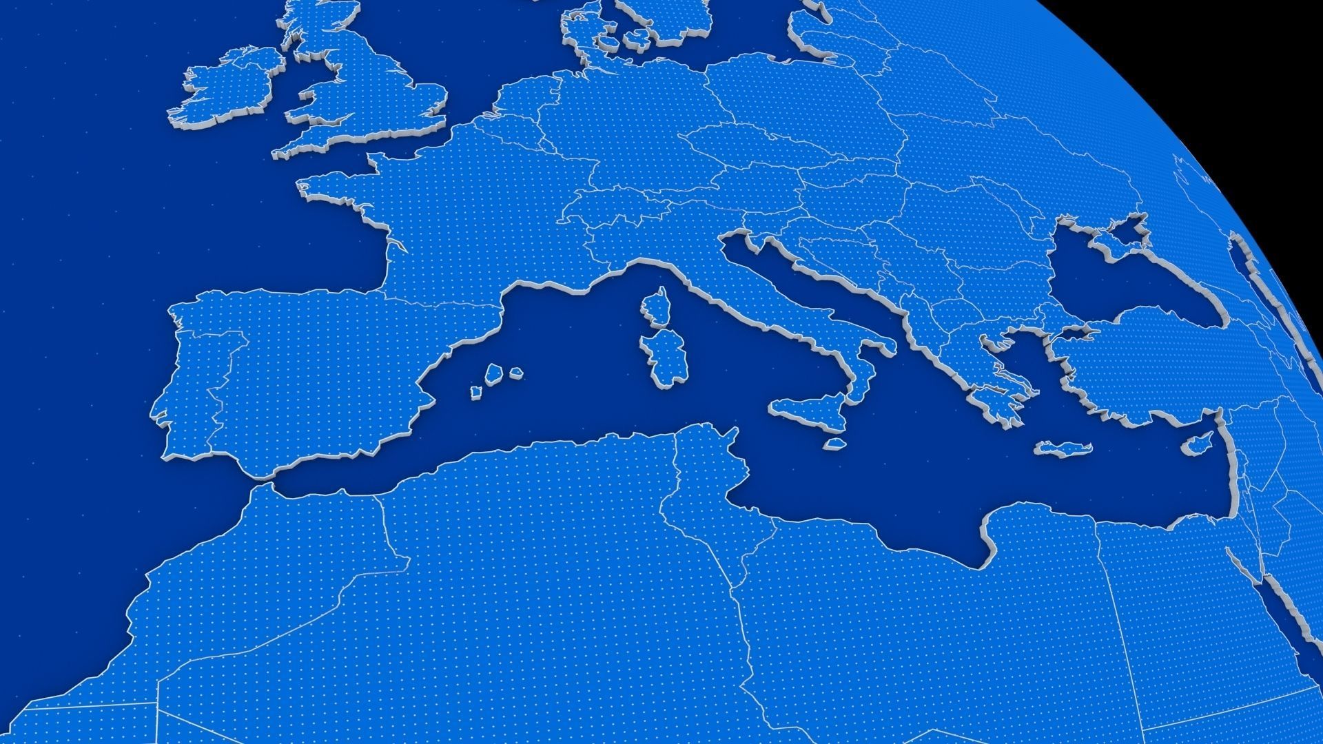 Earth globe 3D model_4