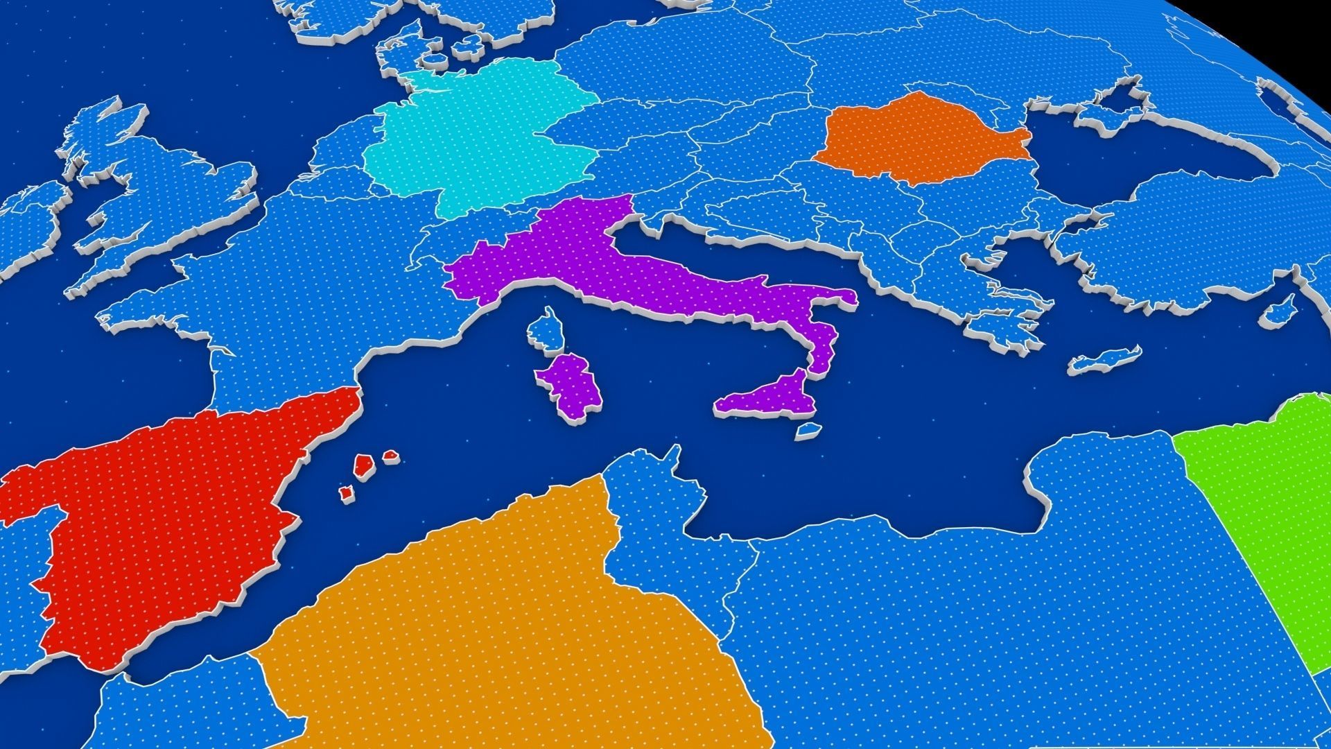 Earth globe 3D model_2