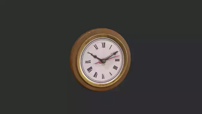 Wooden Gold Wall Clock