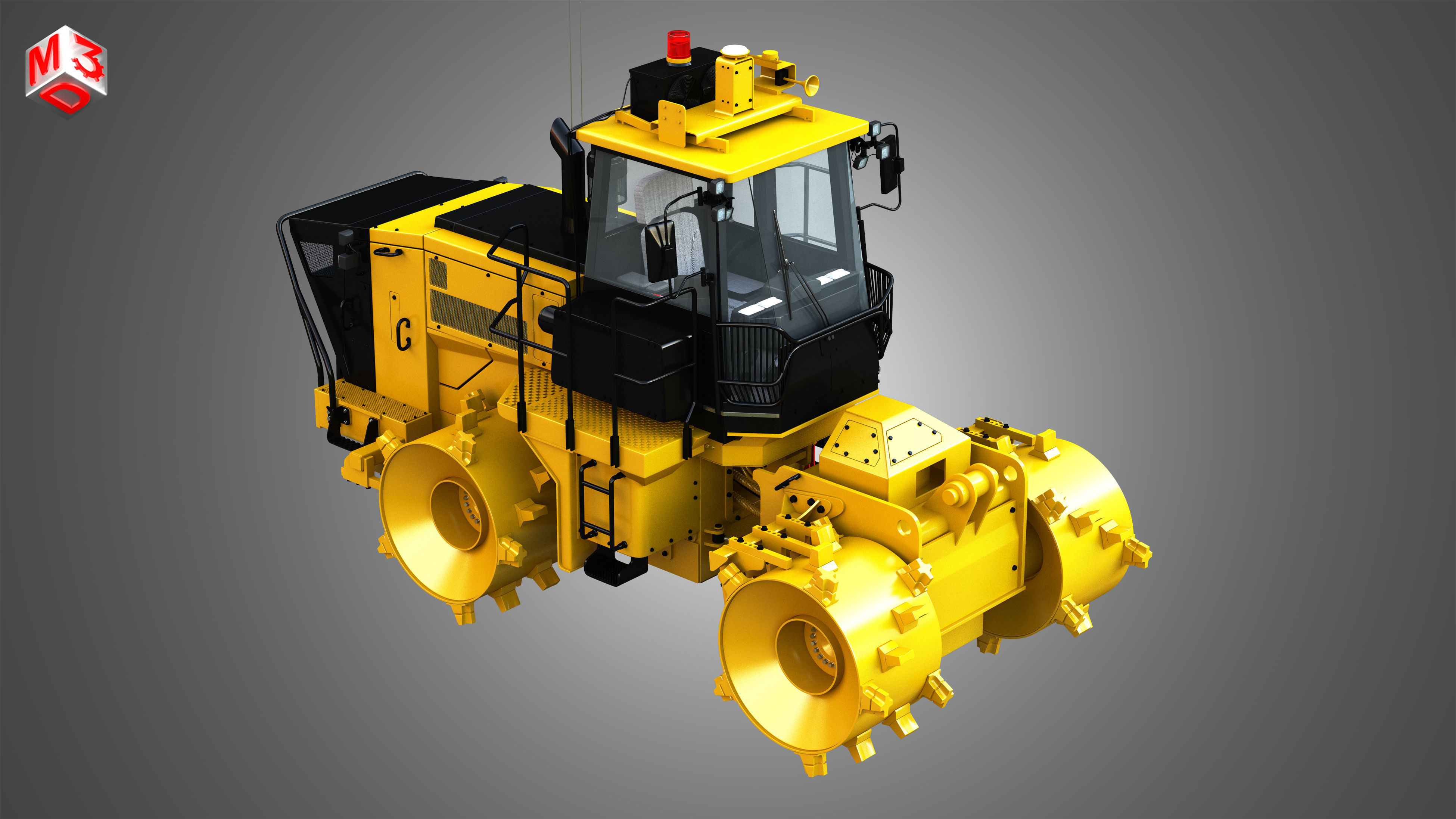 816K Landfill Compactor Without the front parts 3D model_4