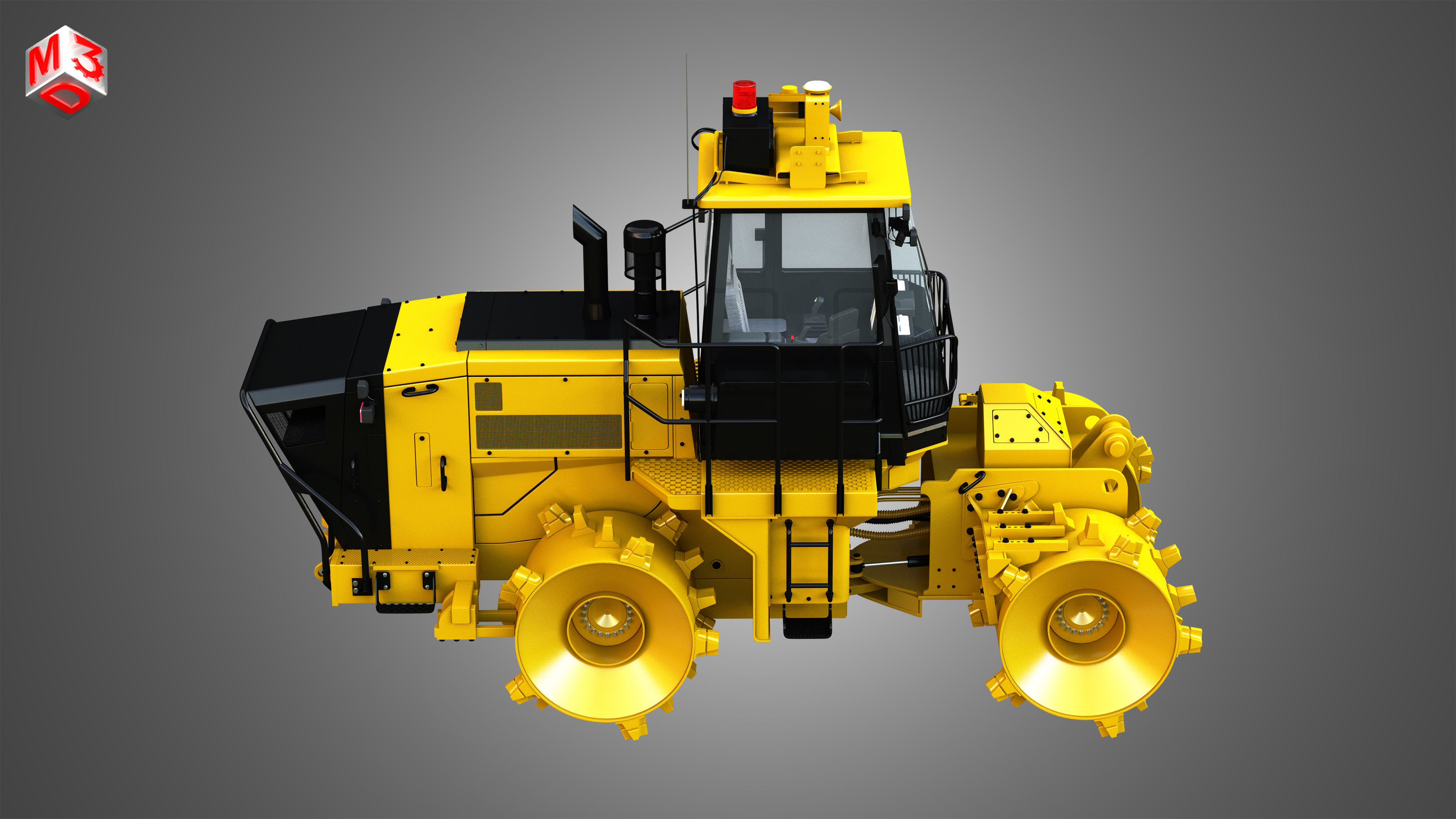 816K Landfill Compactor Without the front parts 3D model_8
