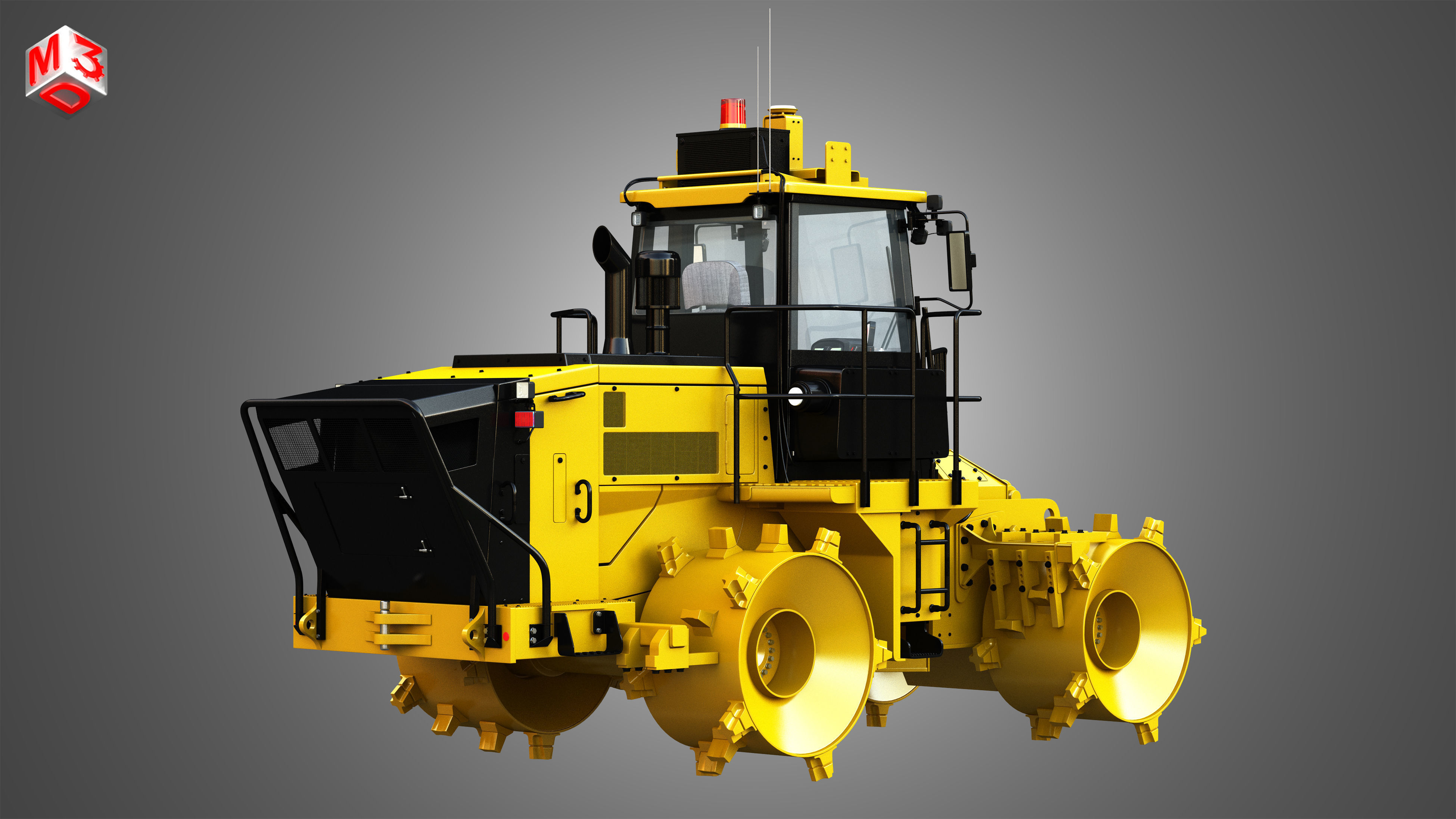 816K Landfill Compactor Without the front parts 3D model_2