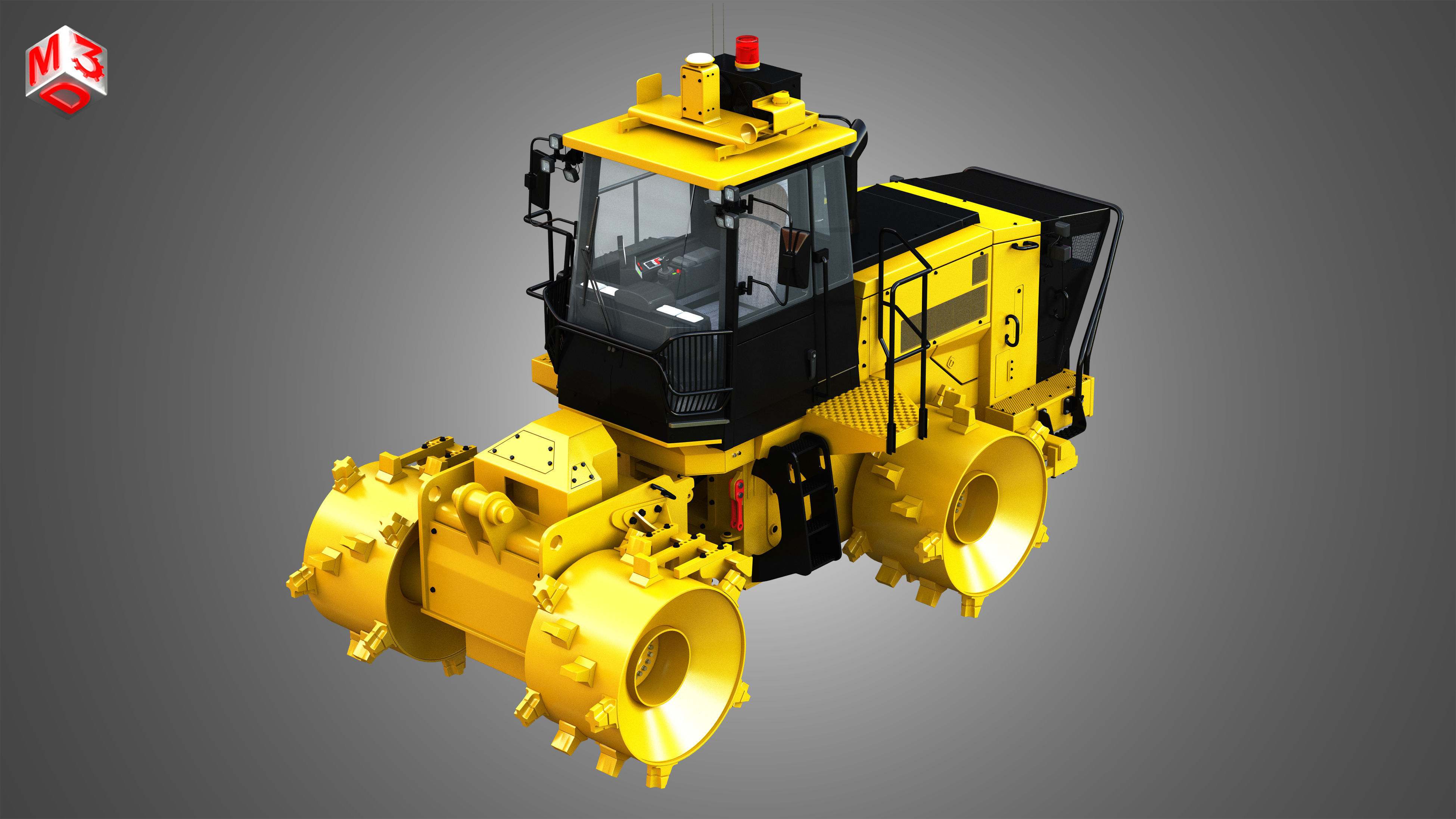 816K Landfill Compactor Without the front parts 3D model_5